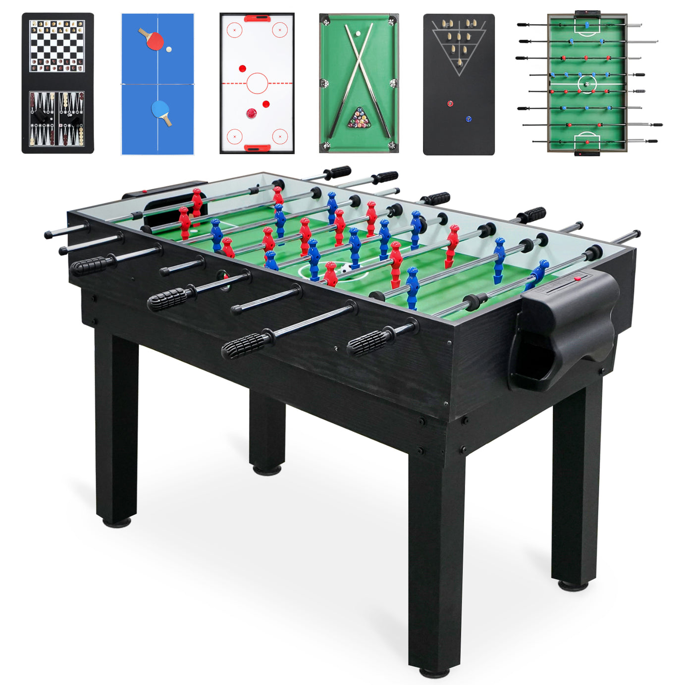 2x4ft 10-in-1 Combo Game Table Set w/ Hockey, Foosball, Pool, Shuffleboard, Ping Pong--1