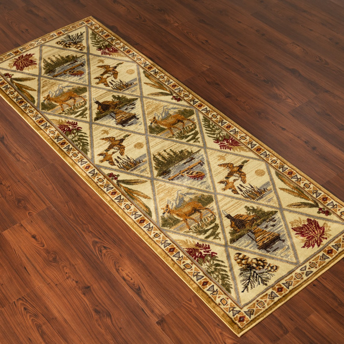 Woodland GC_RST5202 Cream 2 ft. 7 in. x 7 ft. 3 in. Lodge Area Rug--1