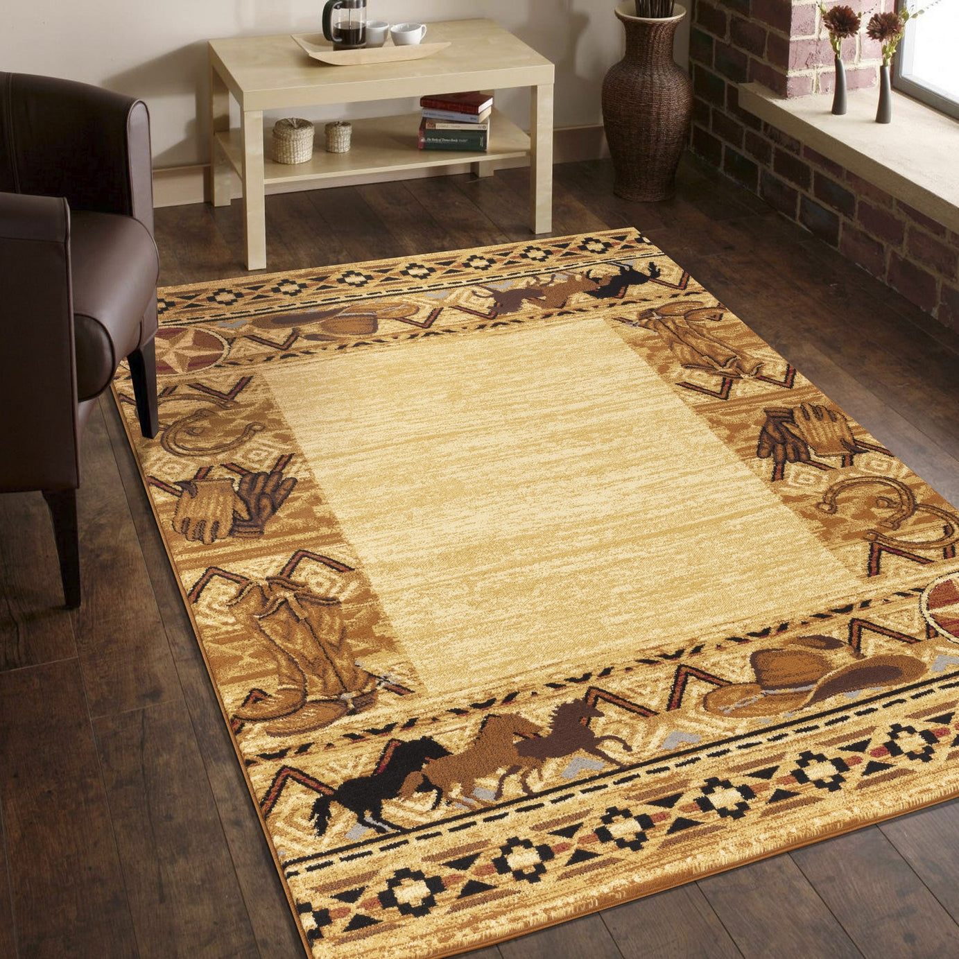 Tribes GC_YLS4011 Beige 2 ft. x 3 ft. Southwest Area Rug--2