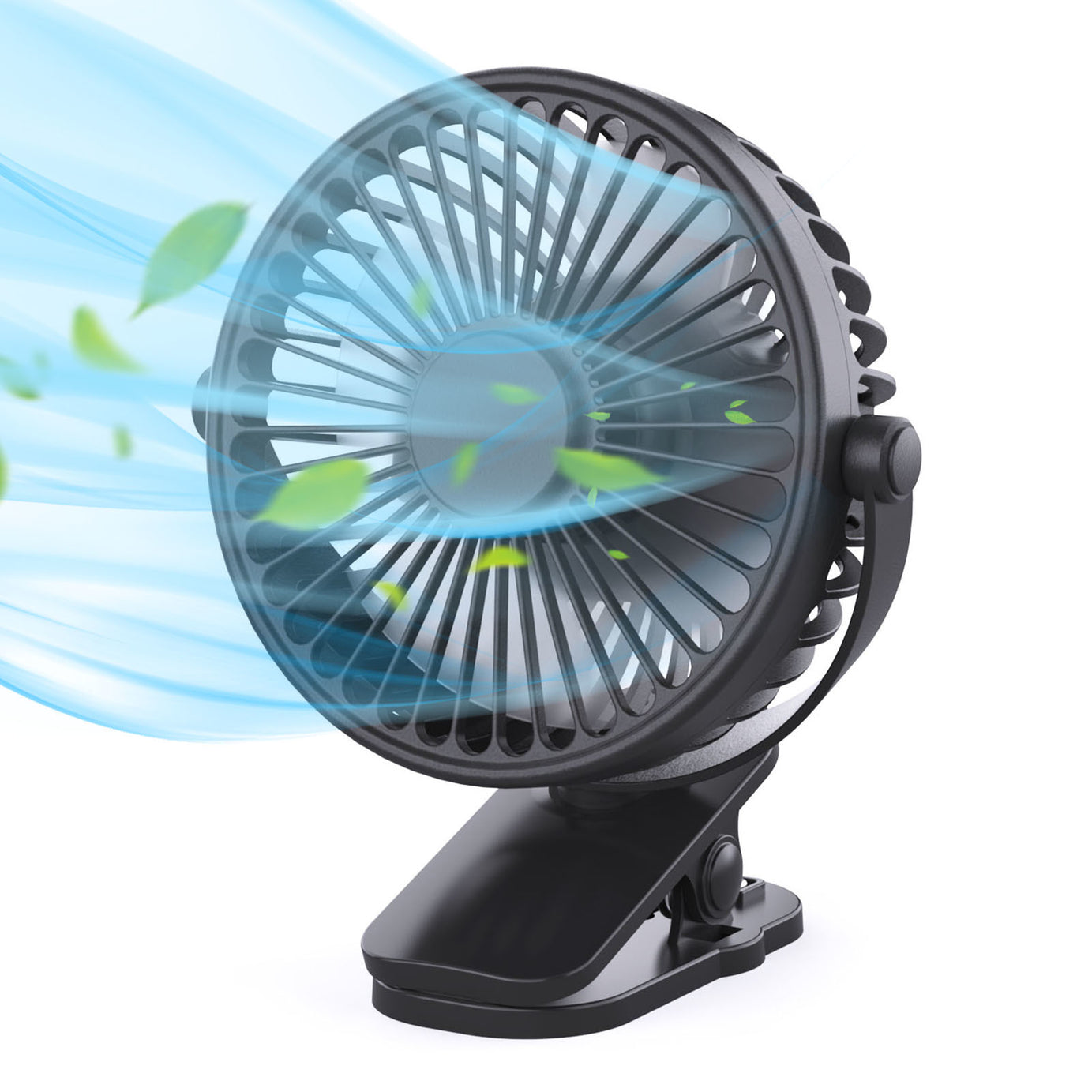 Portable Clip on Fan Battery Operated, Small Powerful USB Desk Fan, 3 Speed Quiet Rechargeable Mini Table Fan, 360° Rotate Cooling Fan for Home Office Travel Outdoor/Indoor Treadmill--1