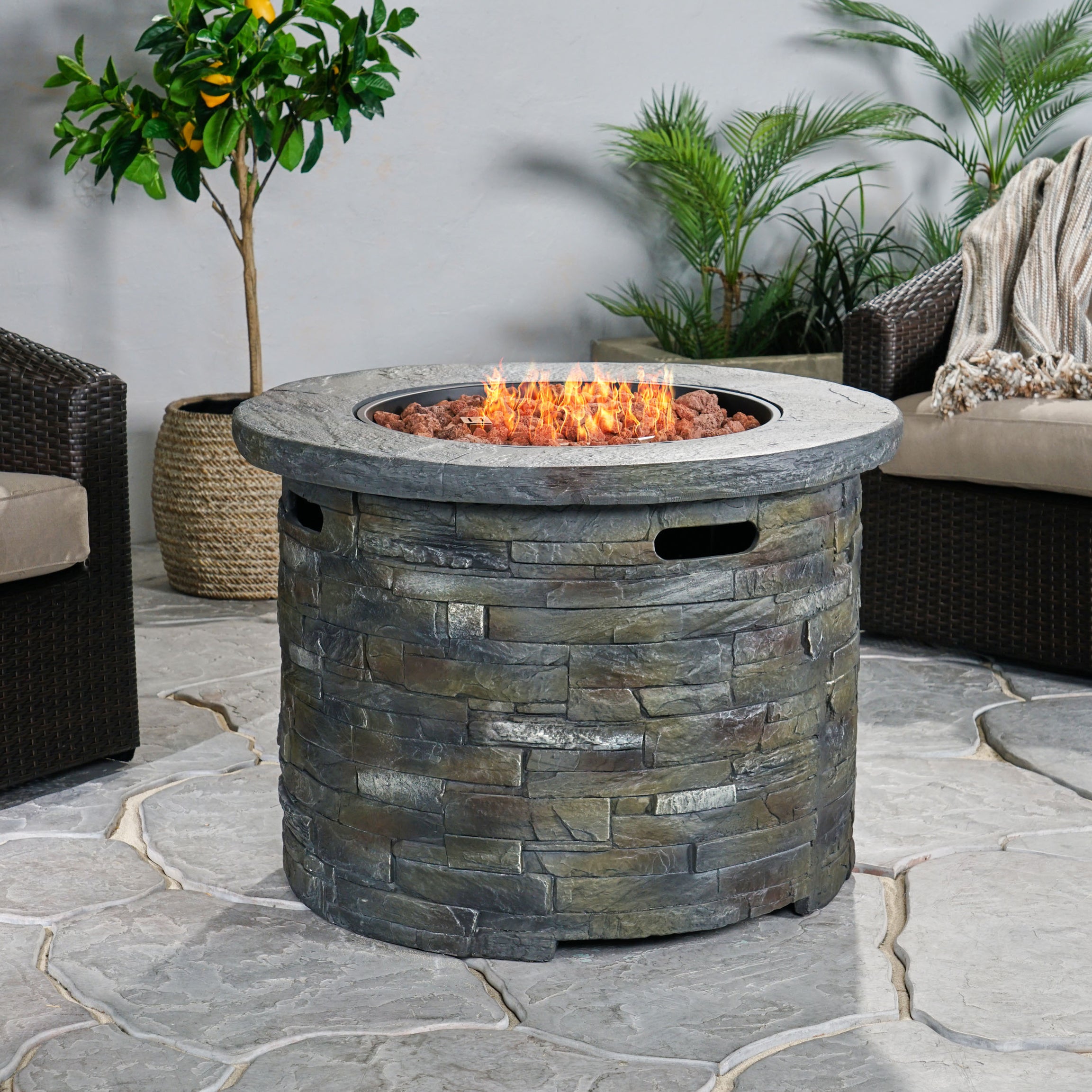 [Ship to Canada only]35" 40000 BTU FIREPIT - ROUND--1