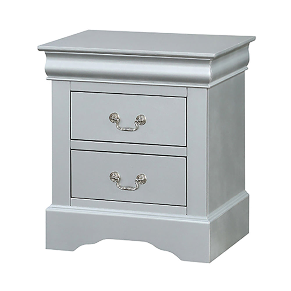 Platinum 2-drawer Nightstand--1