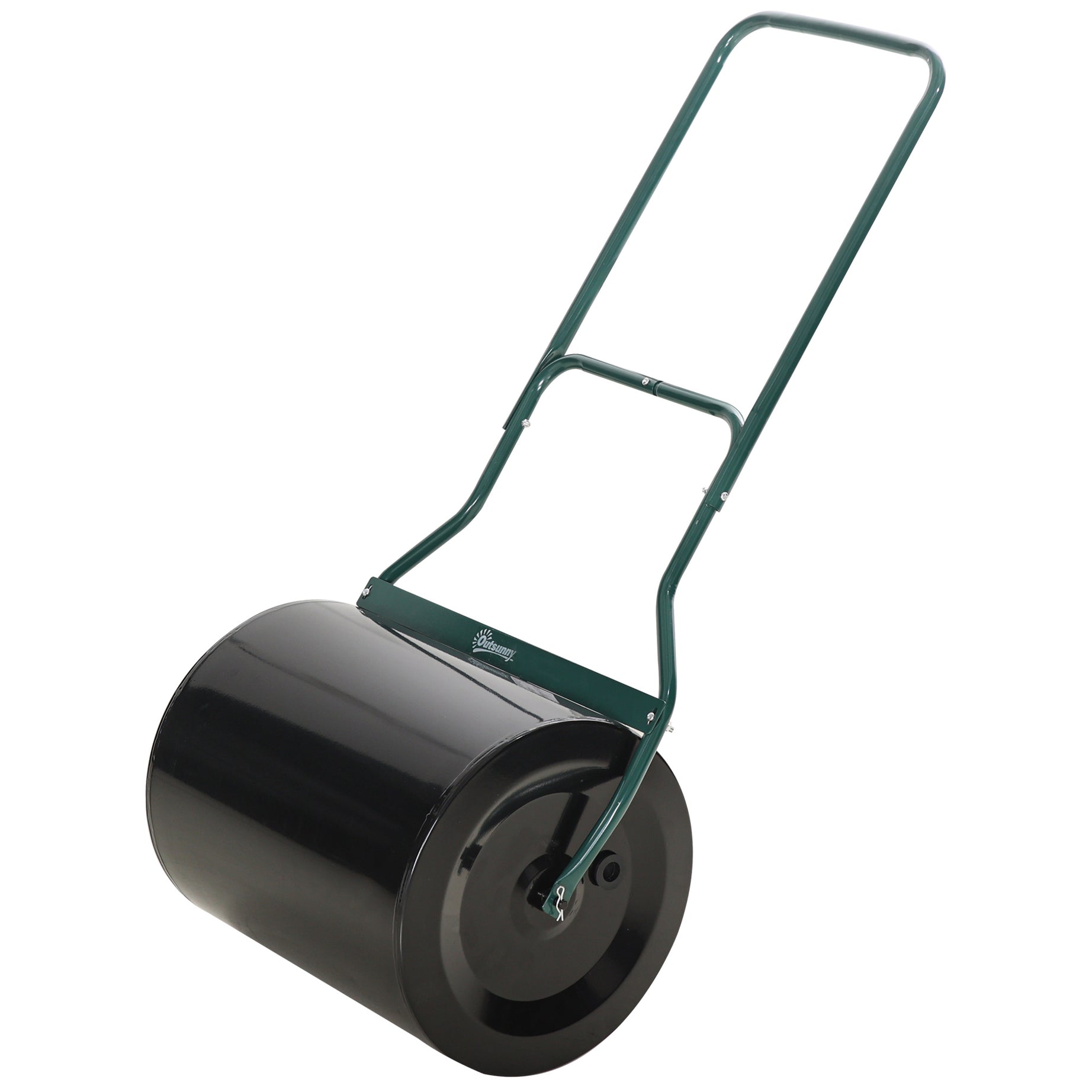 Outsunny 20-Inch Push/Tow Behind Lawn Roller Filled with 16 Gal Water or Sand, Perfect for Flattening Sod in the Garden--1