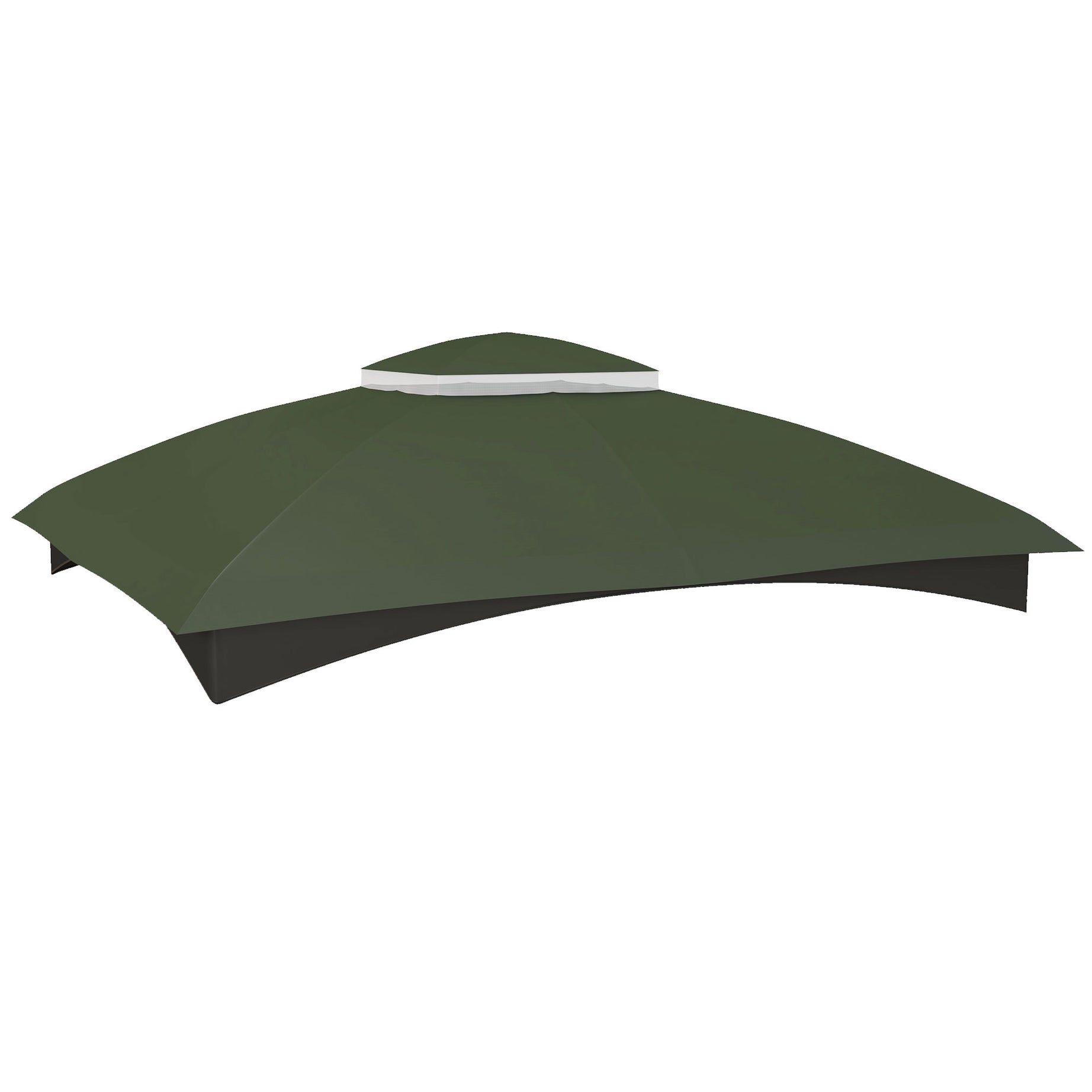 Outsunny 10' x 12' Gazebo Canopy Replacement, 2-Tier Outdoor Gazebo Cover Top Roof with Drainage Holes, (TOP ONLY), Green--1