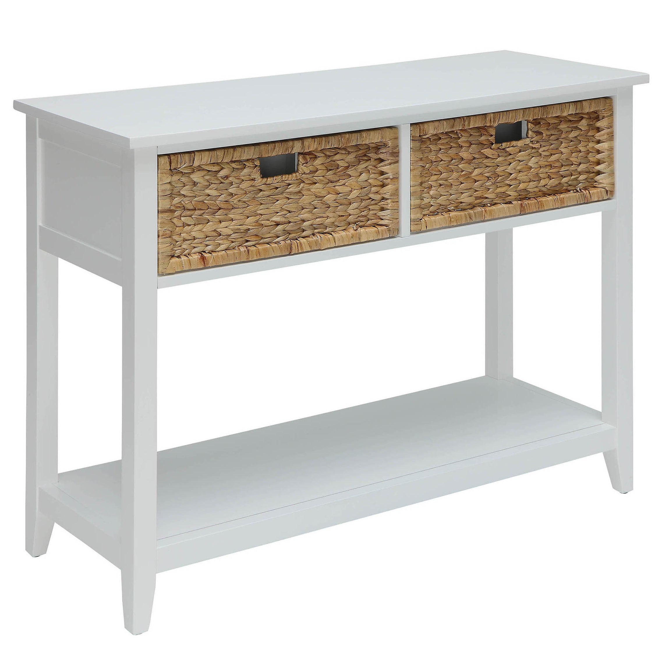 White Console Table with 2-Drawer--1