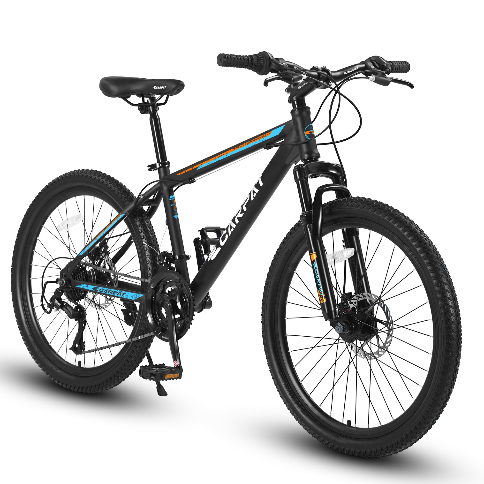 S26102 26 Inch Mountain Bike, Shimano 21 Speeds with Mechanical Disc Brakes, High-Carbon Steel Frame, Suspension MTB Bikes Mountain Bicycle for Adult & Teenagers--1