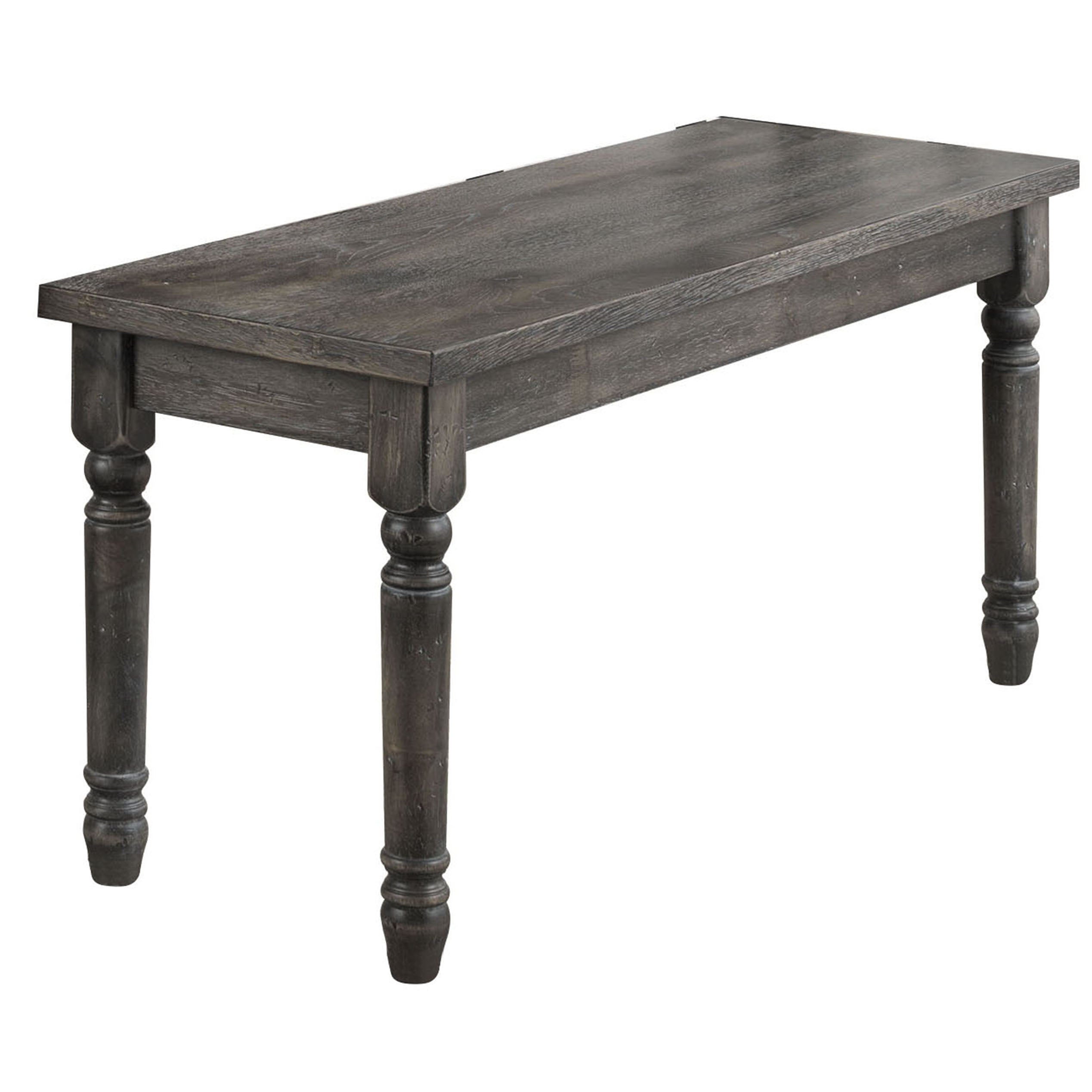 Weathered Grey Dining Bench with Turned Legs--1