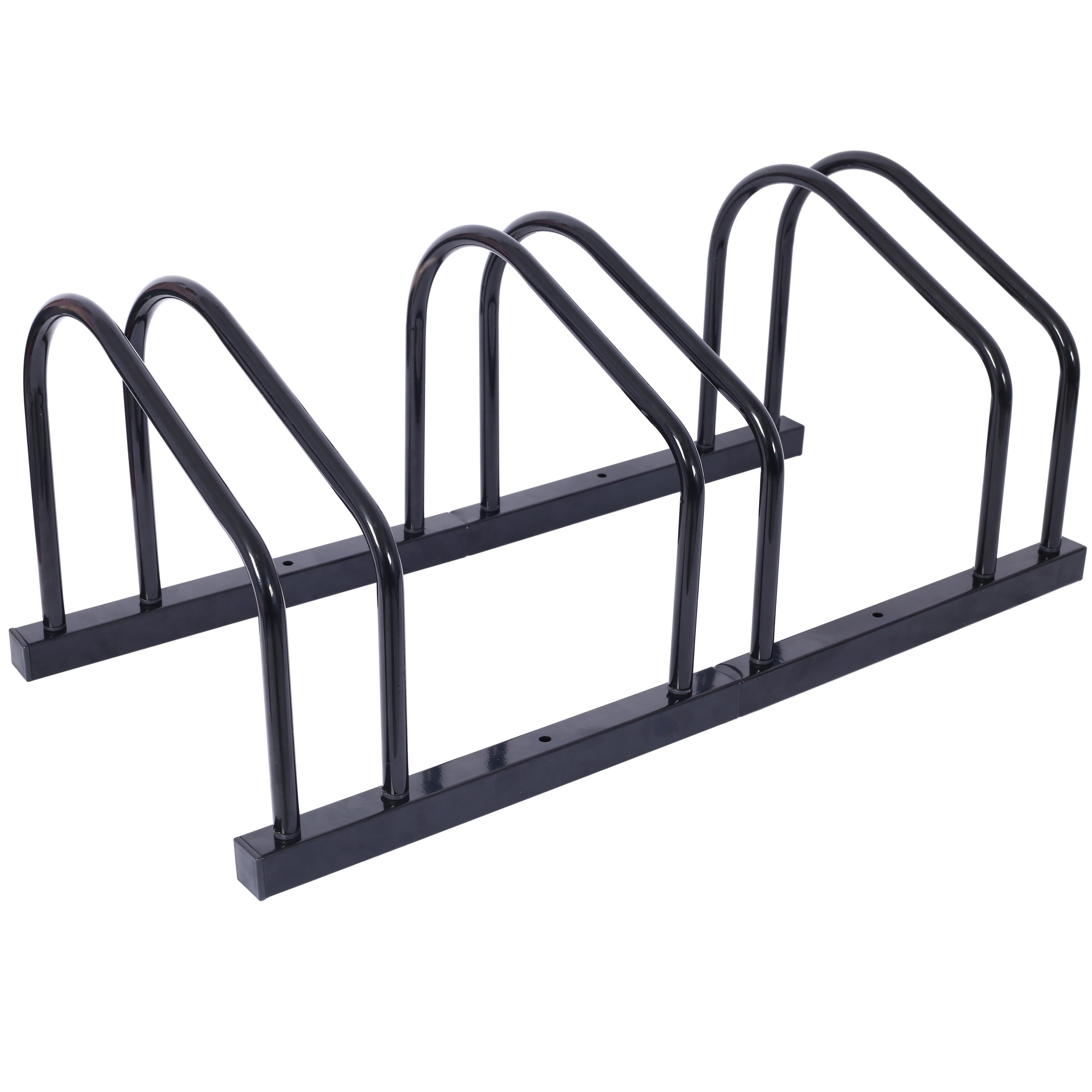 3 Bikes Floor Bike Stand, Bike Parking Rack Garage Bike Storage Stand Indoor/Outdoor 22-28" Wheel Stand, Max. Tire Width 2.15",black painted--1