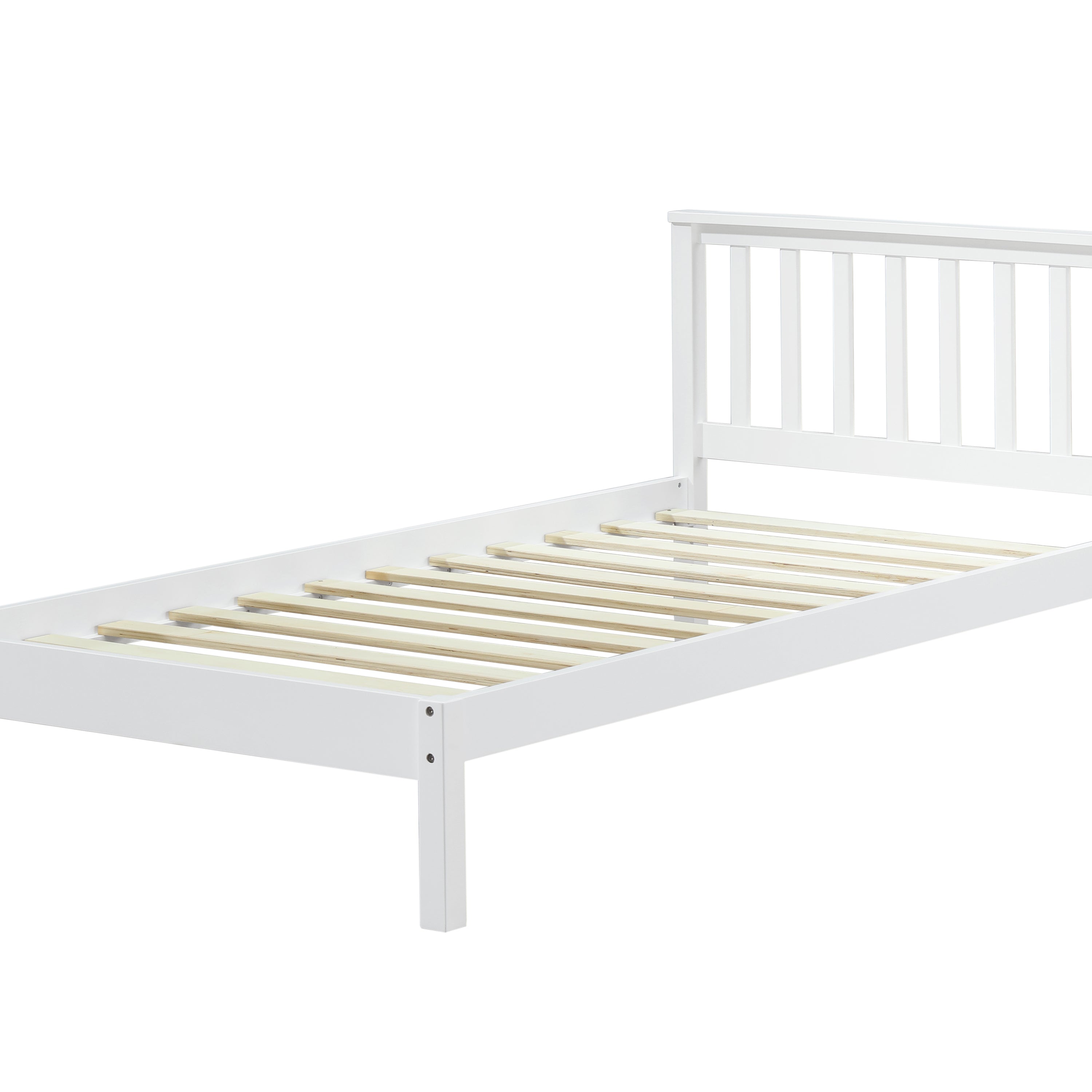 White Twin Bed--1