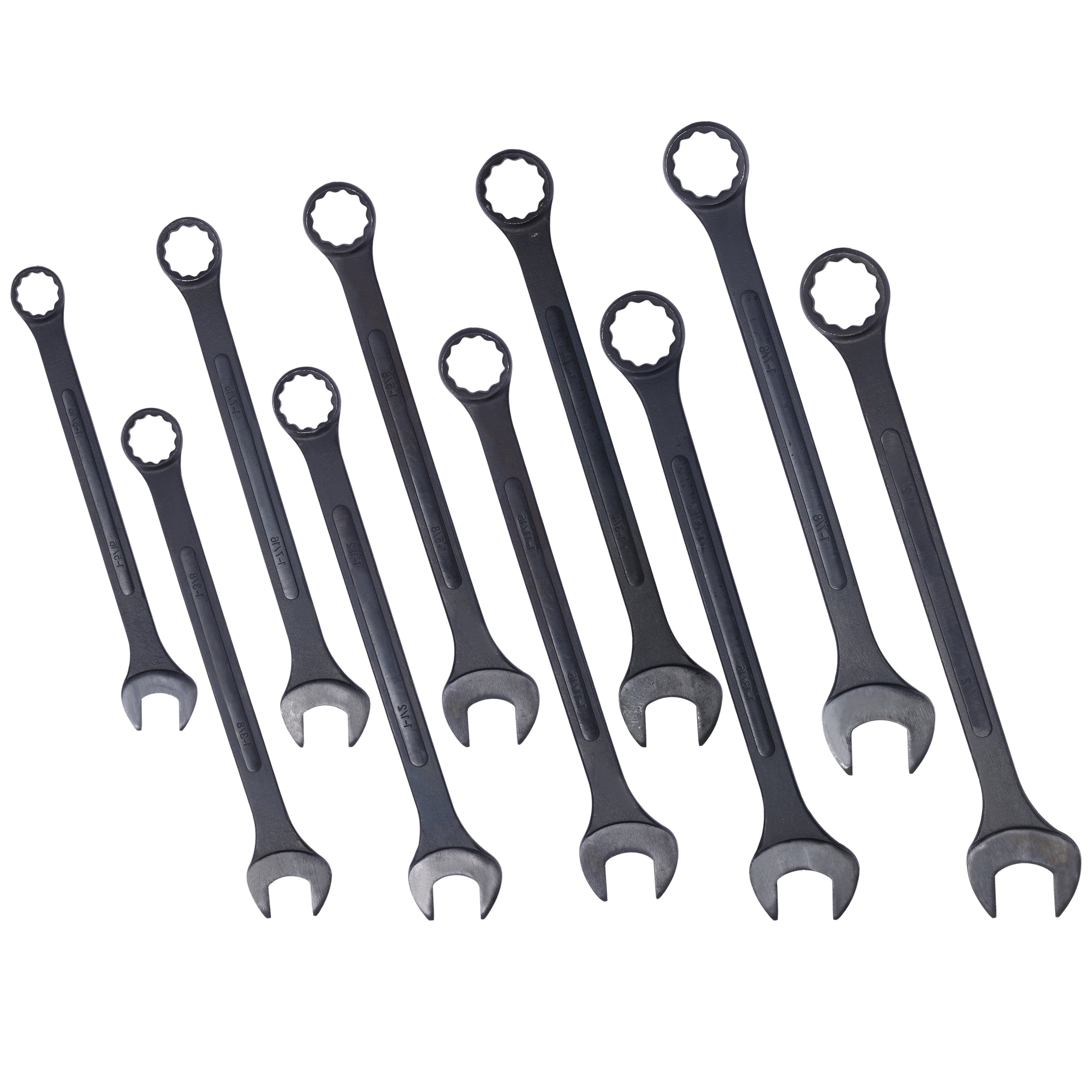 SAE Jumbo Combination Wrench Set Extra Large,10 PC SAE Black-Oxide Jumbo Combo Wrench Set  1-5/16" - 2" with pouch--1