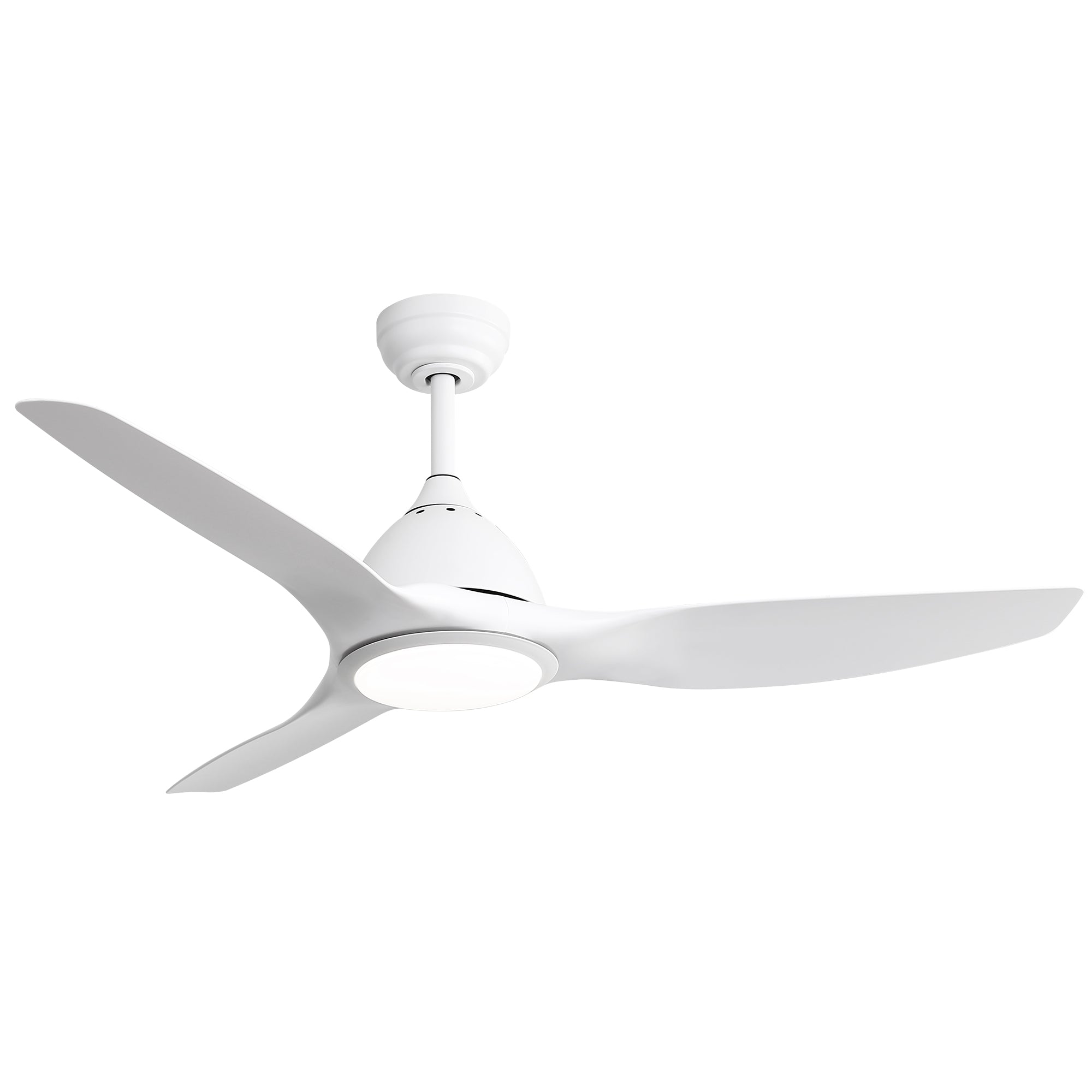 52 Inch Ceiling Fan with Light and 6-speed Remote Control 3 ABS Fan Blades White for Bredoom Patio--1