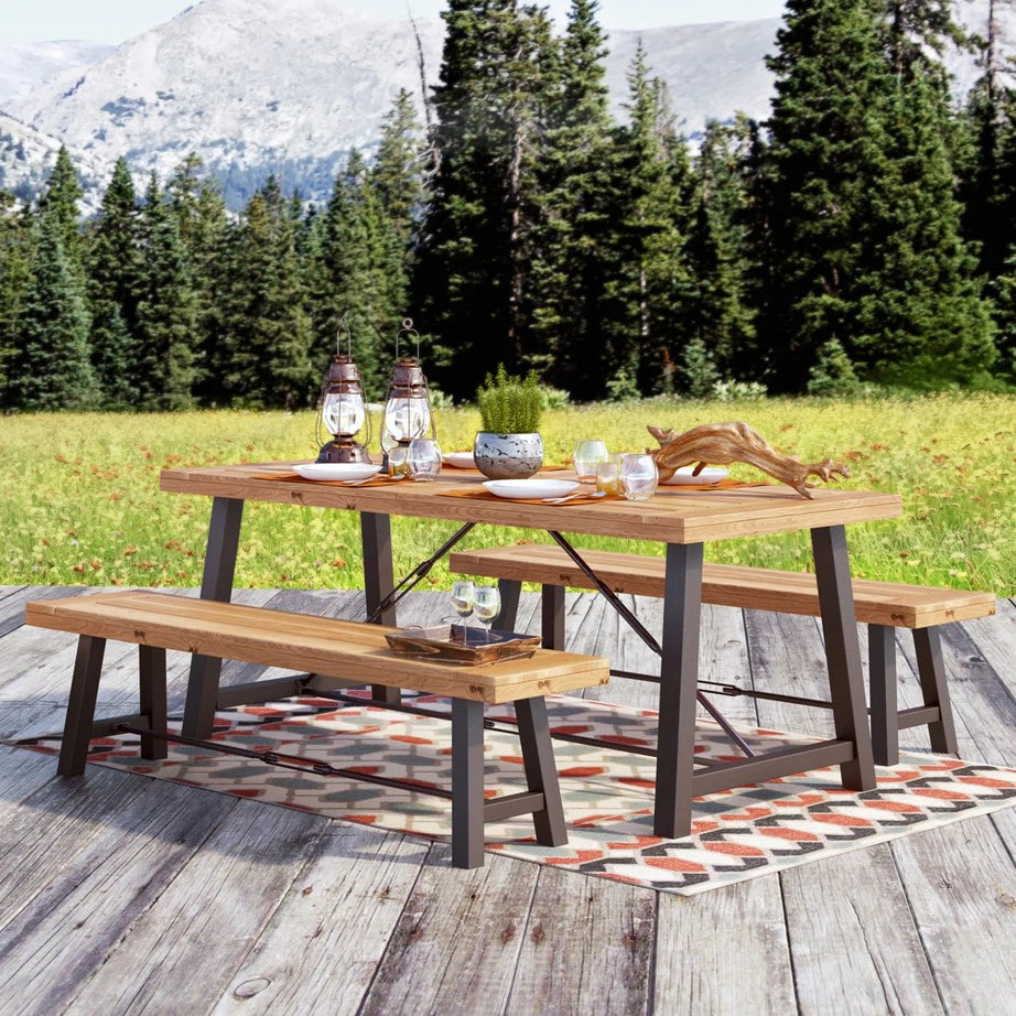 CATRIONA 3 PIECE WOOD OUTDOOR DINING SET--1