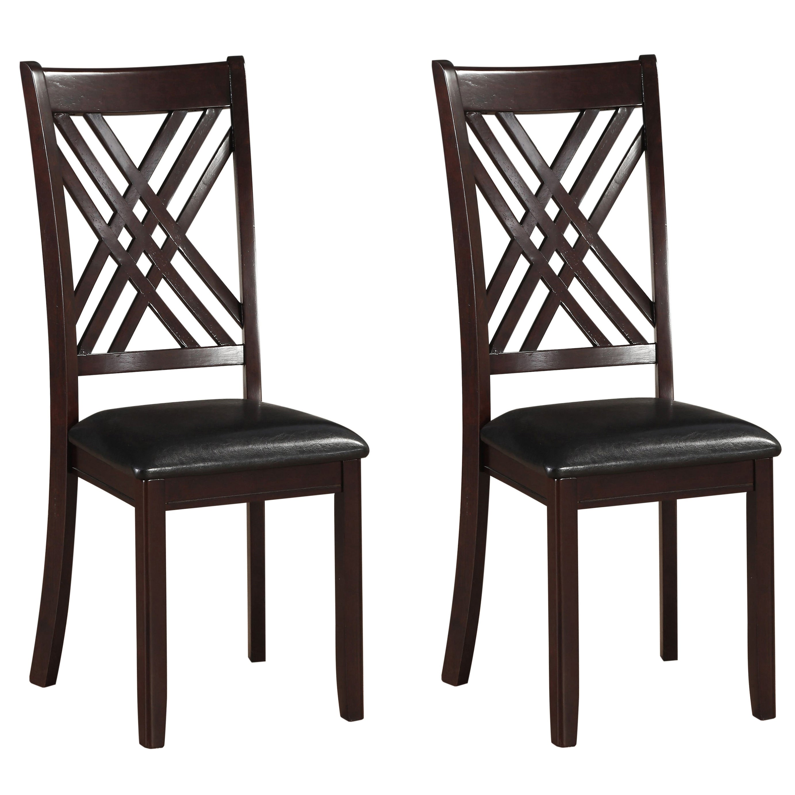 Black and Espresso Cross Back Side Chairs (Set of 2)--1