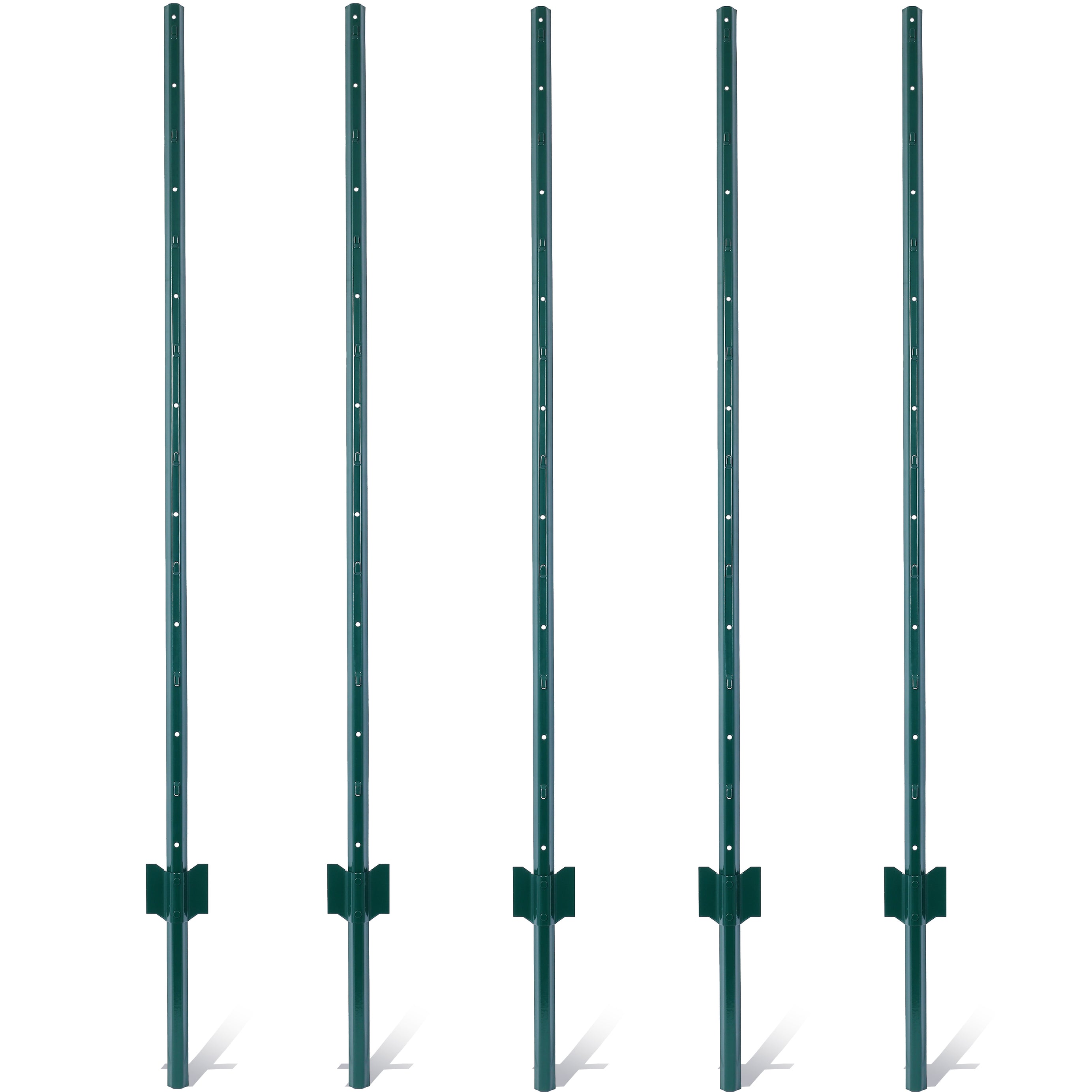 Fence Posts 5Feet - 5Pack, Heavy Duty Metal Fence Post with U-Channel, Steel Fence U-Post for Holding Garden Wire Fence, Corner Anchor Posts etc.--1