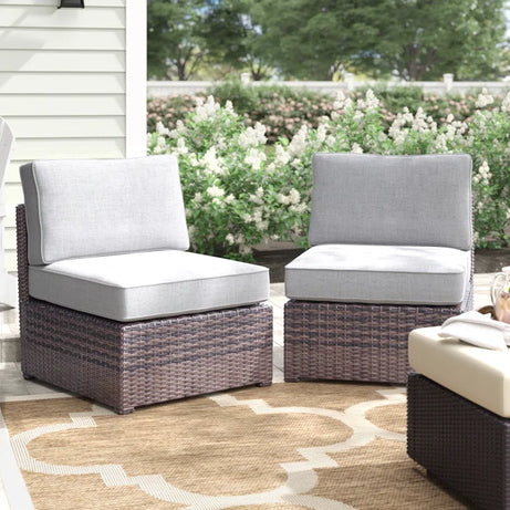 Armless Fully Assembled Patio Chair with Cushions--1