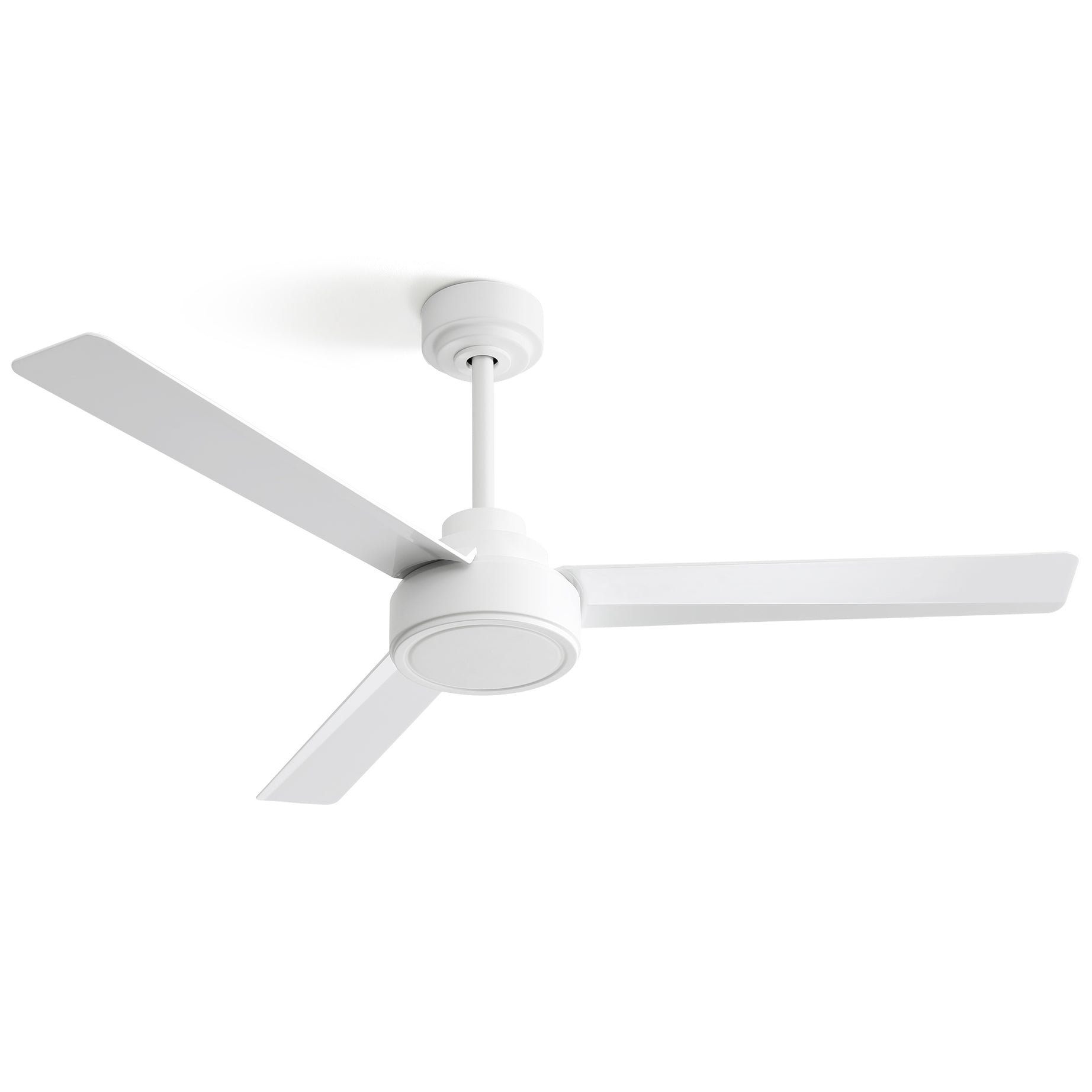 52" Ceiling Fan Without Light, 3 ABS Blades Farmhouse Ceiling Fan with Remote Control 6-speed Reversible DC Motor White for Living Room, Bedroom, Kitchen--1