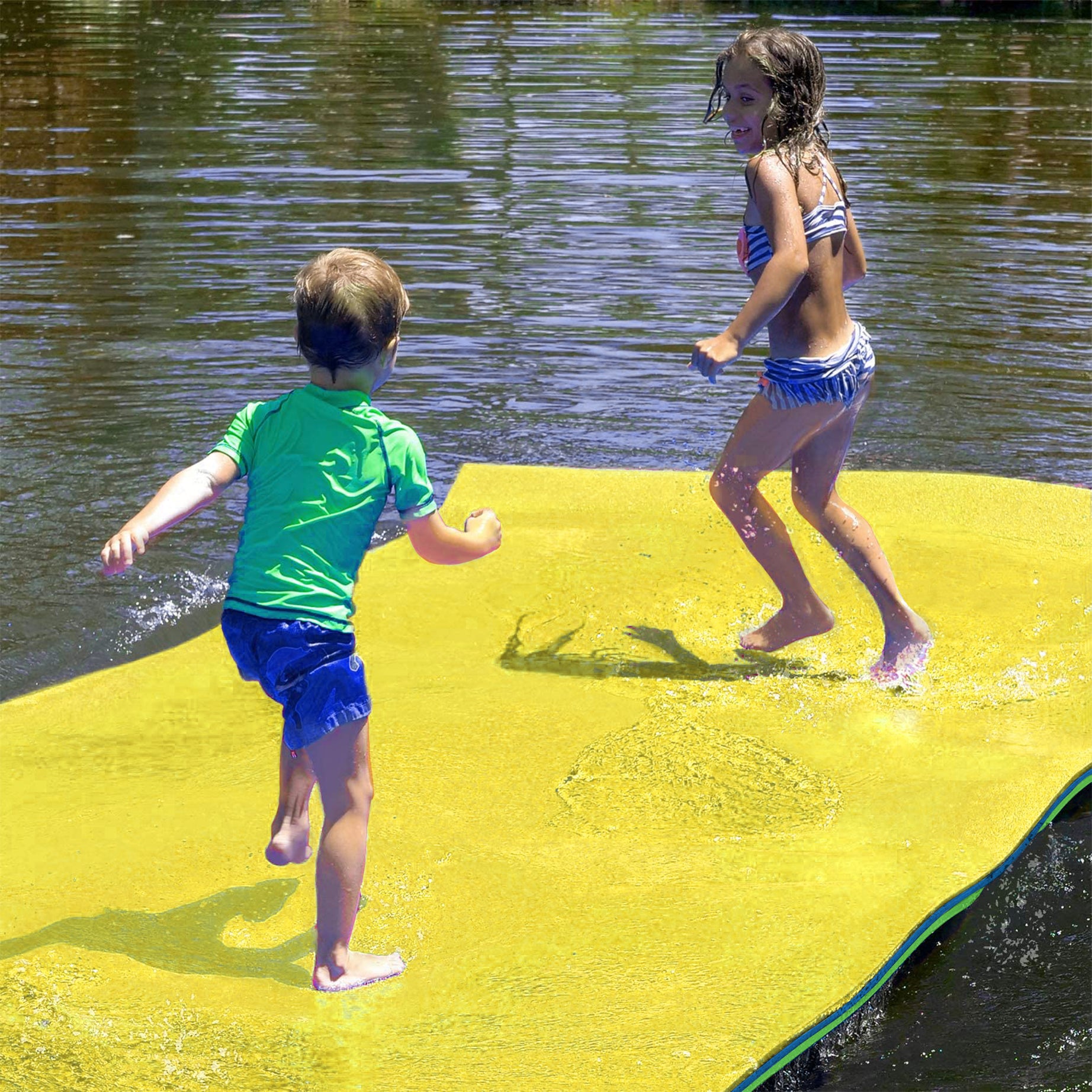 Floating Water Pad Mat, 3-Layer Tear-Resistant XPE Foam Water Floating Mat, Lily Pad for Water Recreation Pool, Lake, Beach, Ocean--1