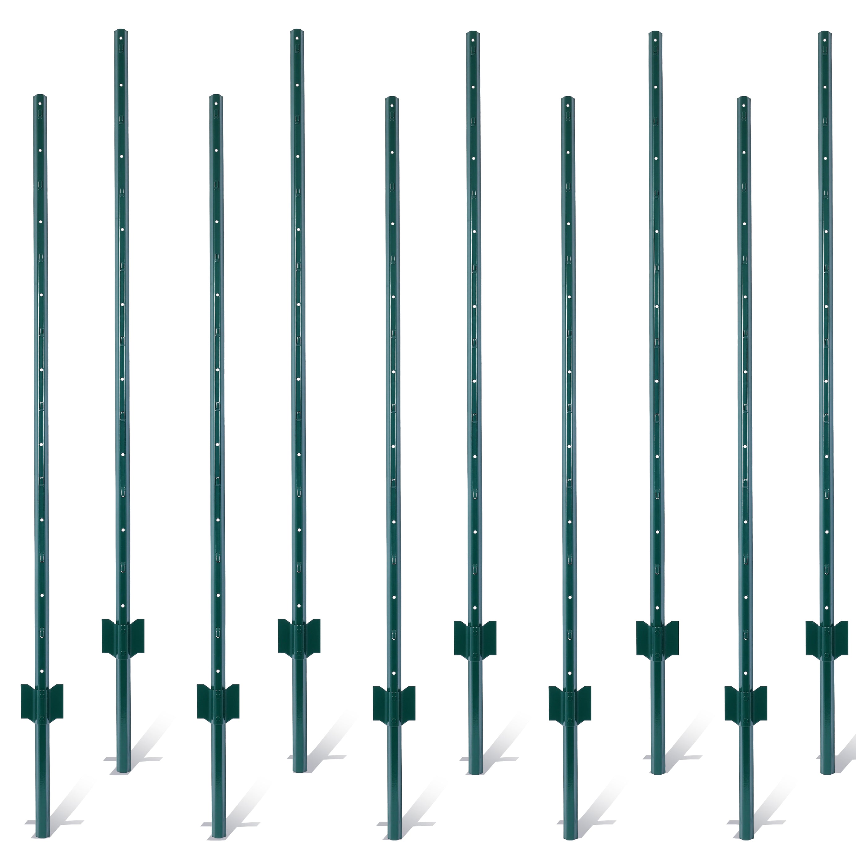 Fence Posts 5Feet - 10Pack, Heavy Duty Metal Fence Post with U-Channel, Steel Fence U-Post for Holding Garden Wire Fence, Corner Anchor Posts etc.--1