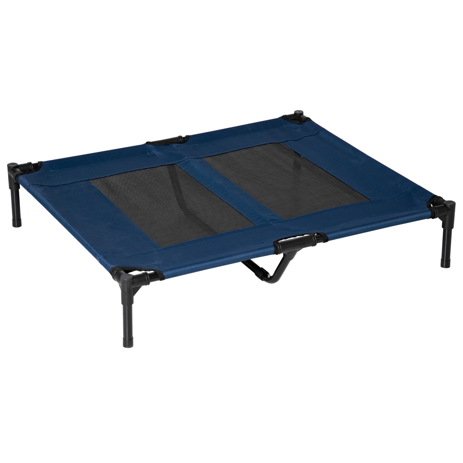 PawHut 36" x 30" Elevated Cooling Summer Dog Cot Pet Bed With Mesh Ventilation - Blue--1