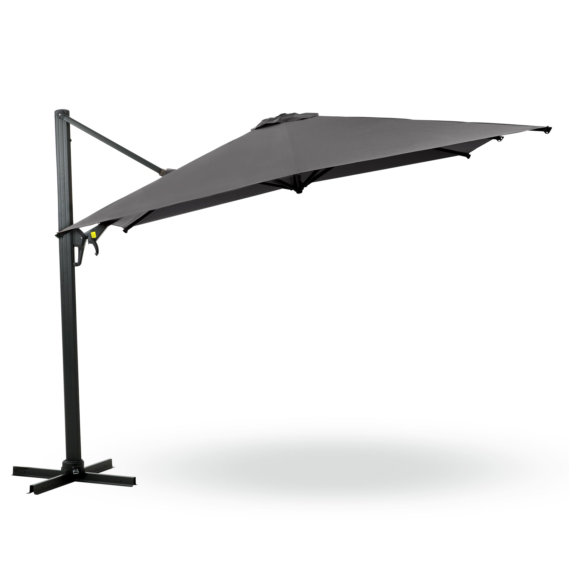 10 FT Cantilever Patio Umbrella with 360° Rotation & Tilt Adjustment, Square Outdoor Offset Umbrella with Aluminum Pole - Grey--1