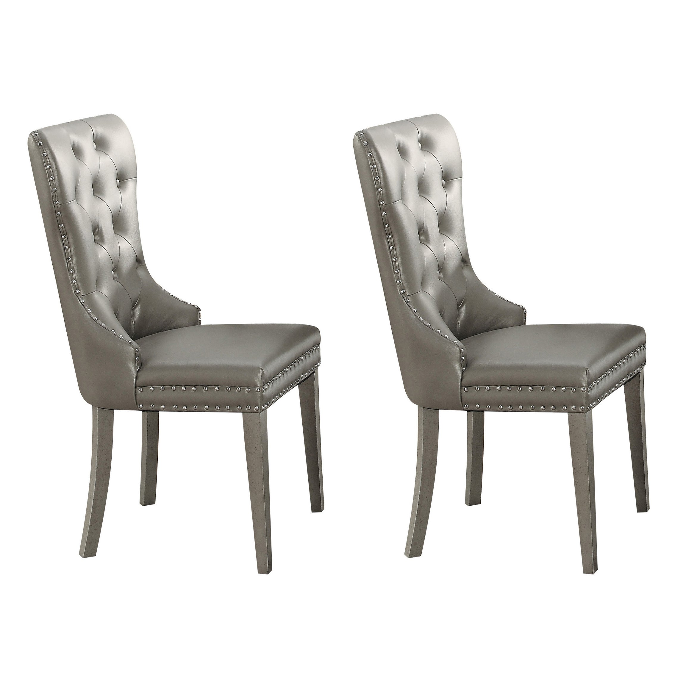 Champagne Tufted Side Chairs (Set of 2)--1