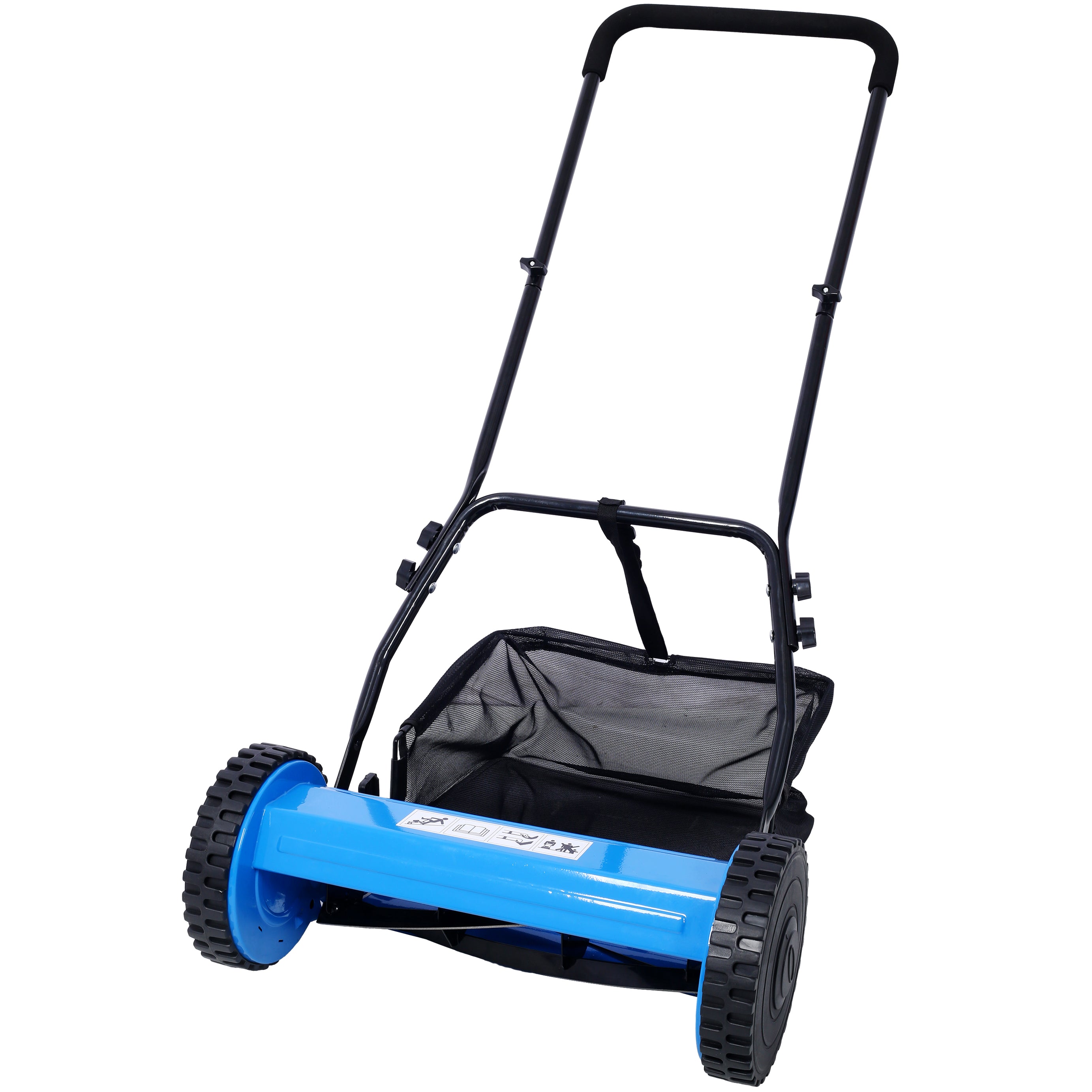 14-Inch 5-Blade Push Reel Lawn Mower with Grass Catcher, BLUE COLOR--1