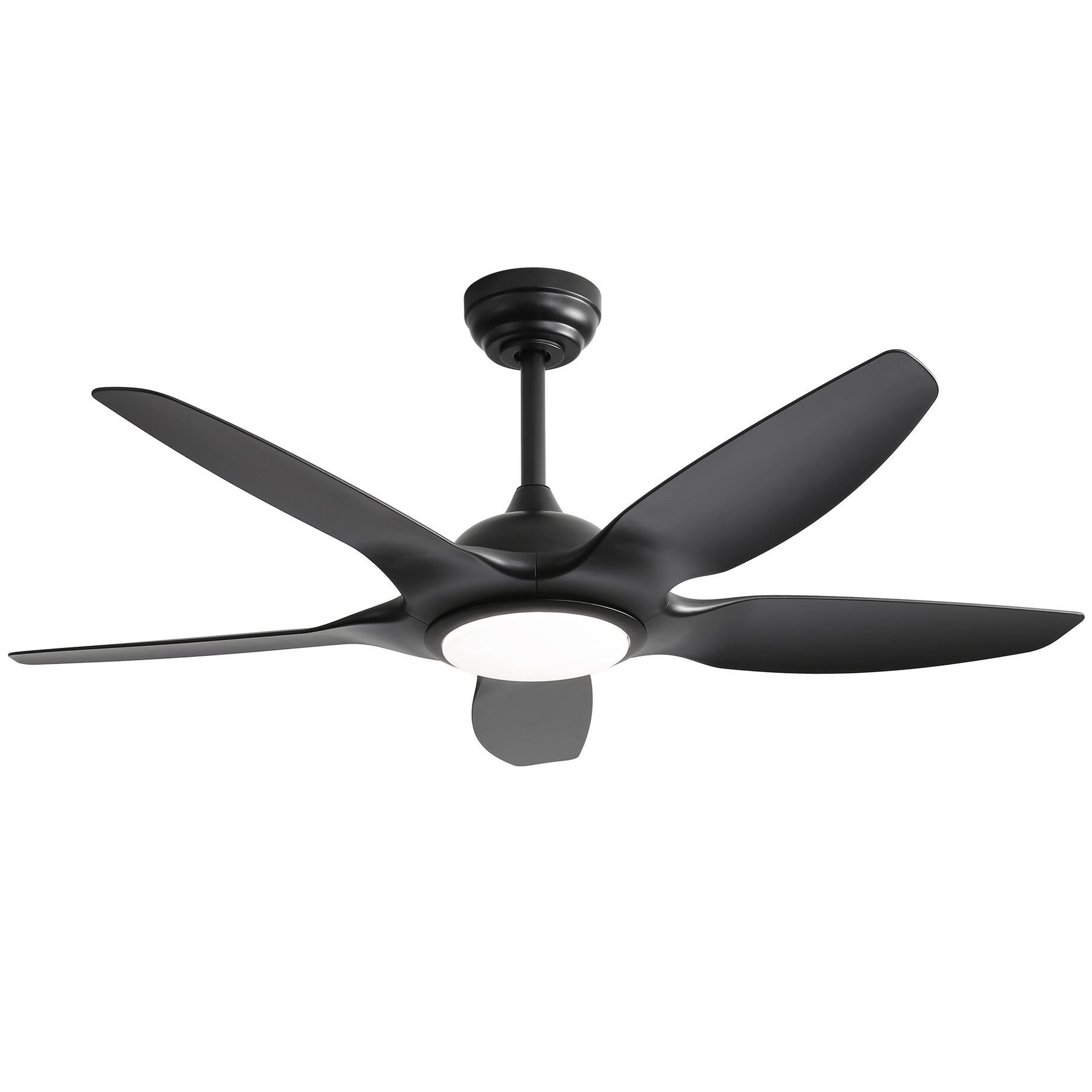 48 Inch Ceiling Fan with Dimmable LED Light and Remote Control, 5 ABS Blades DC Motor Black--1