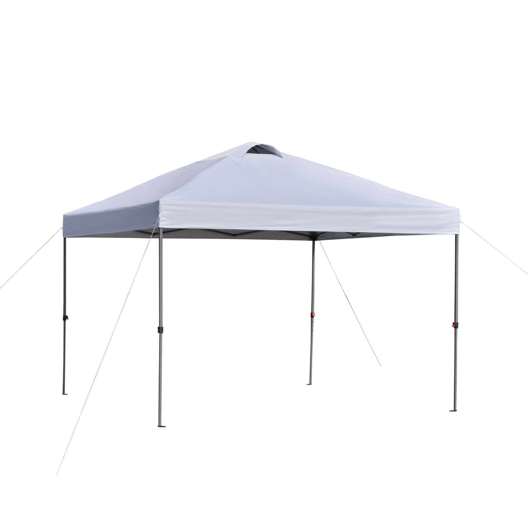 Outsunny 10' x 10' Pop Up Canopy Tent, Instant Sun Shelter with 3-Level Adjustable Height, Top Vents and Wheeled Carry Bag for Outdoor, Garden, Patio, White--1