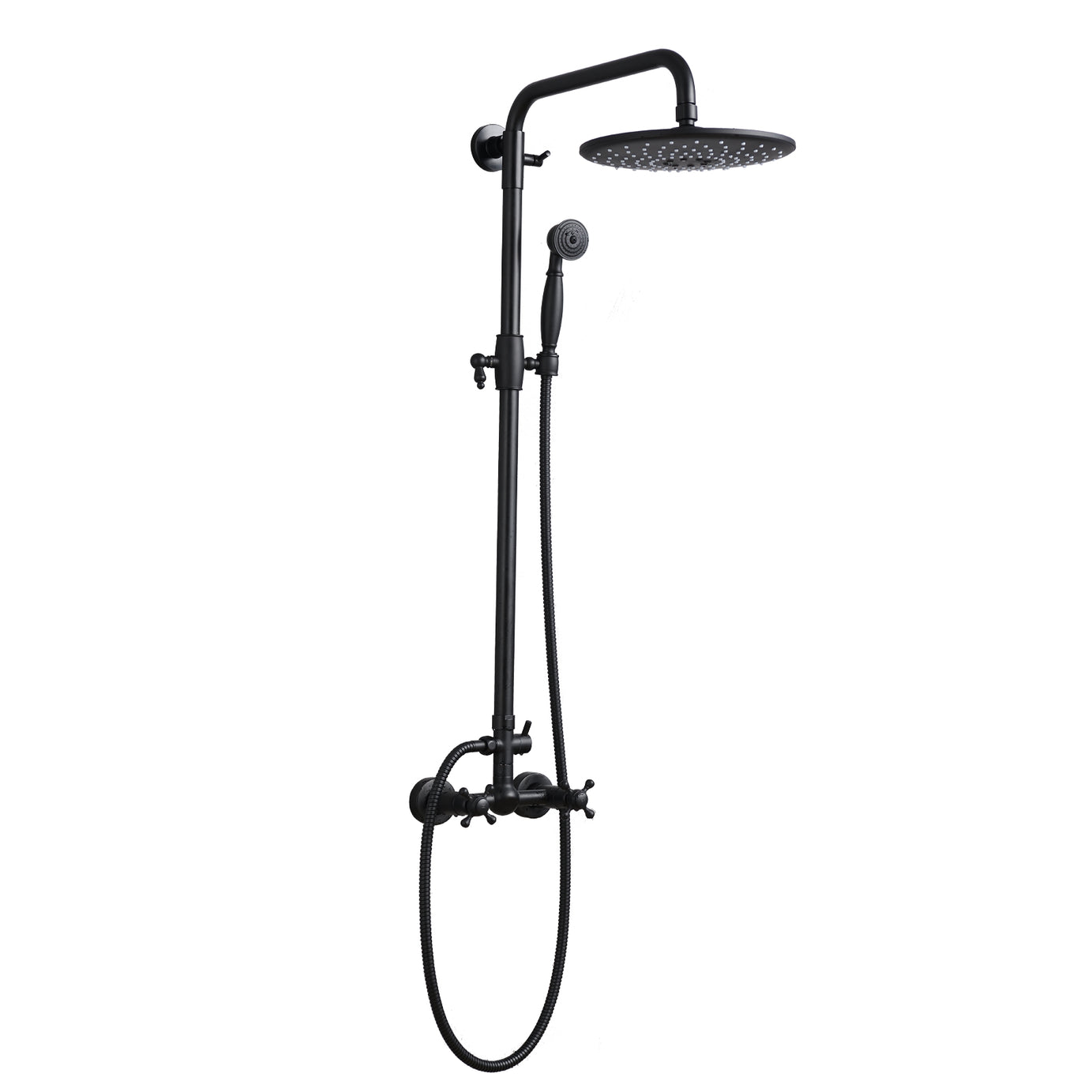 Matte Black 8" Rain Shower Head with Handheld Sprayer--1