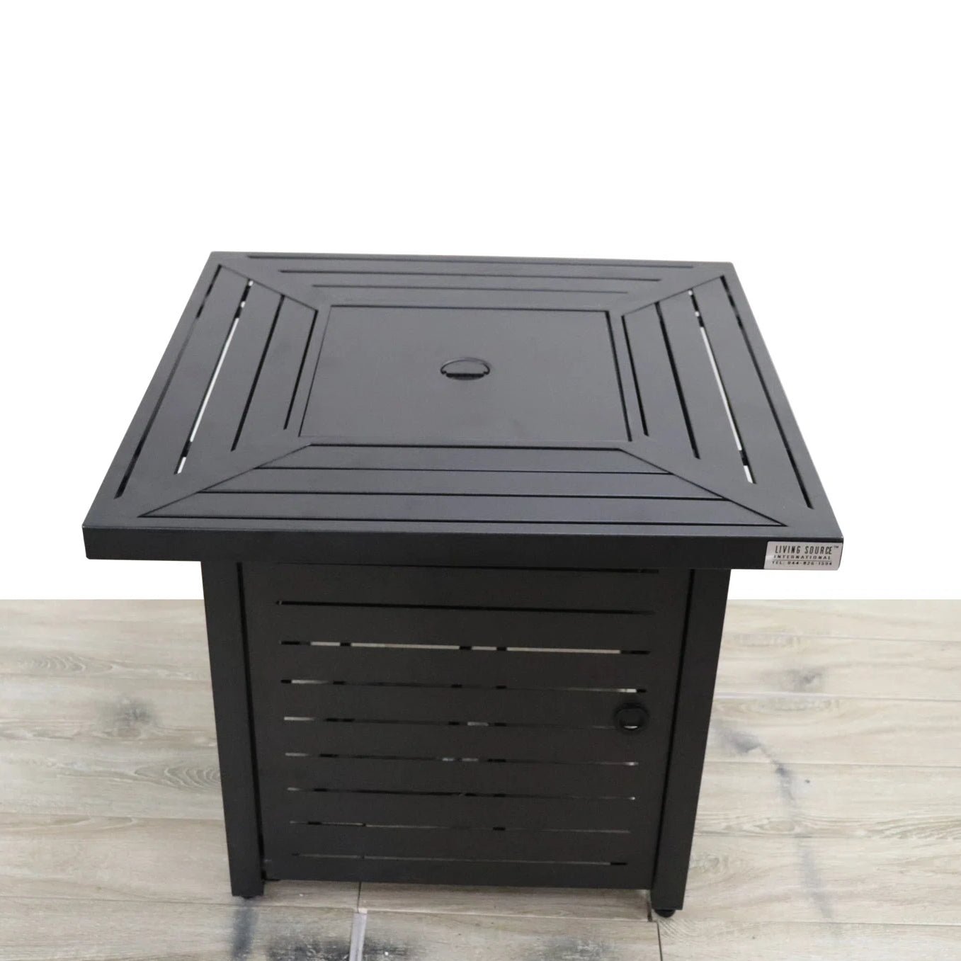 25'' H x 30'' W Steel Outdoor Fire Pit Table with Lid--1