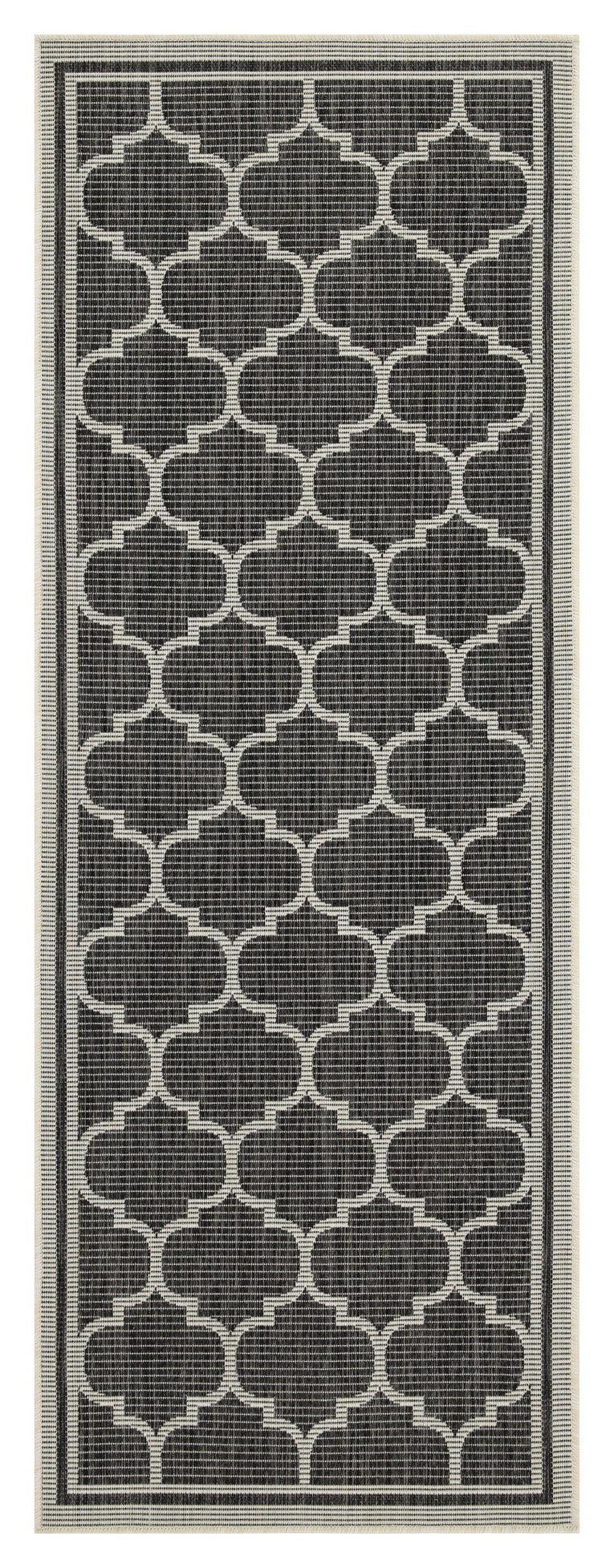 Sunshine GC_HAR2005 Anthracite 2 ft. 7 in. x 7 ft. 3 in. Indoor/Outdoor Area Rug--1