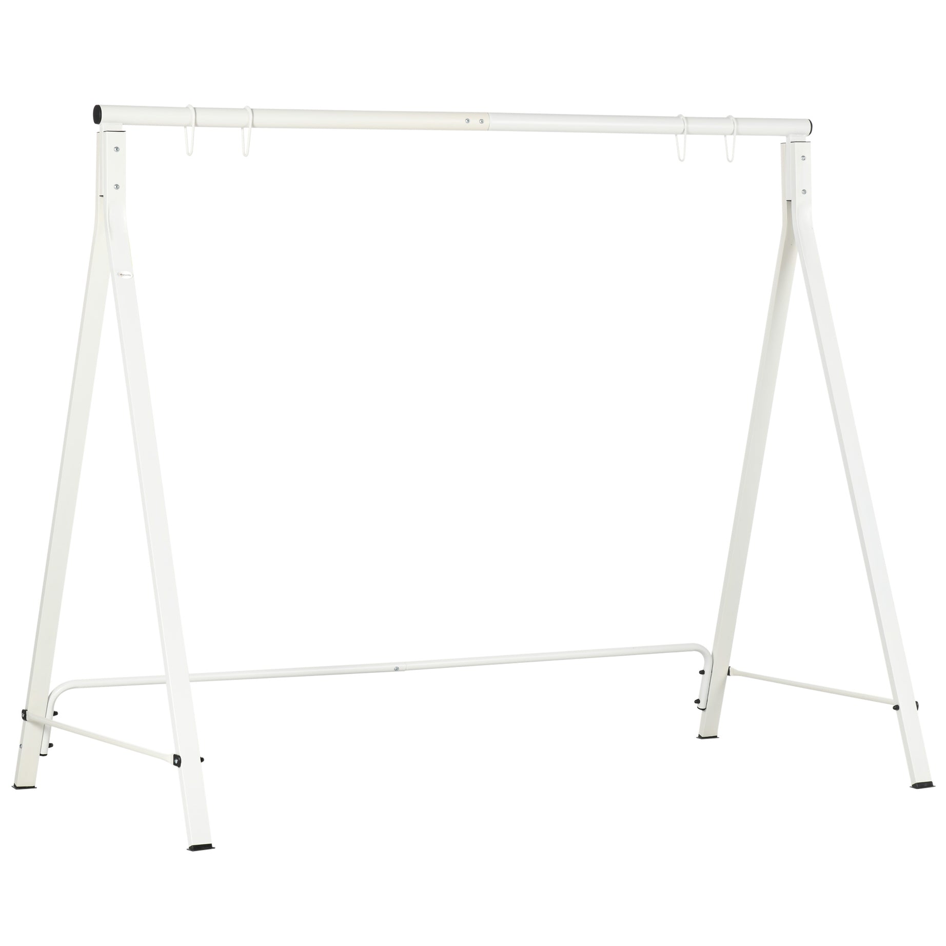 Outsunny Metal Porch Swing Stand, Heavy Duty Swing Frame, Hanging Chair Stand Only, 528 LBS Weight Capacity, for Backyard, Patio, Lawn, Playground, White--1