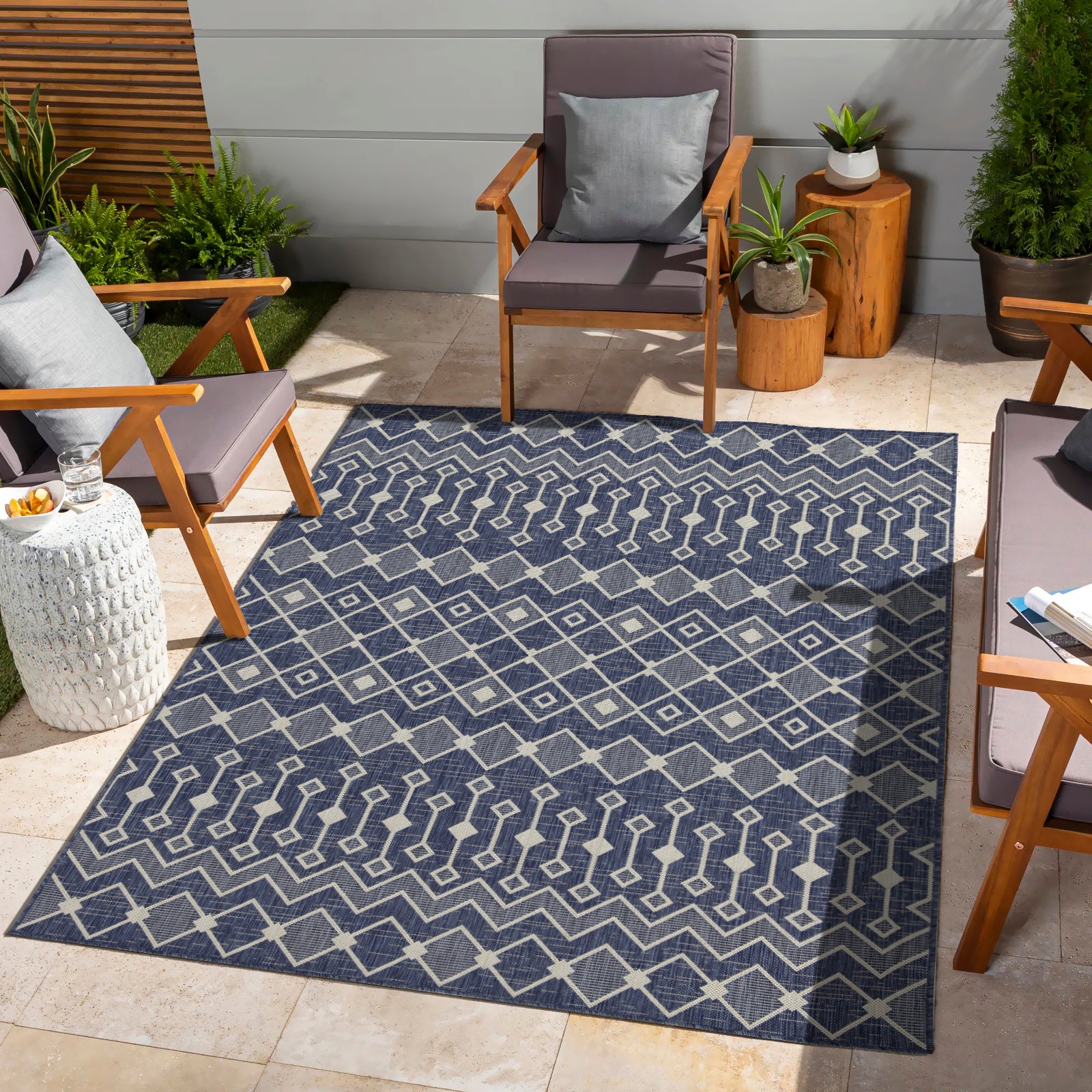 Sunshine GC_HAR2019 Blue 7 ft. 10 in. x 10 ft. 3 in. Indoor/Outdoor Area Rug--1