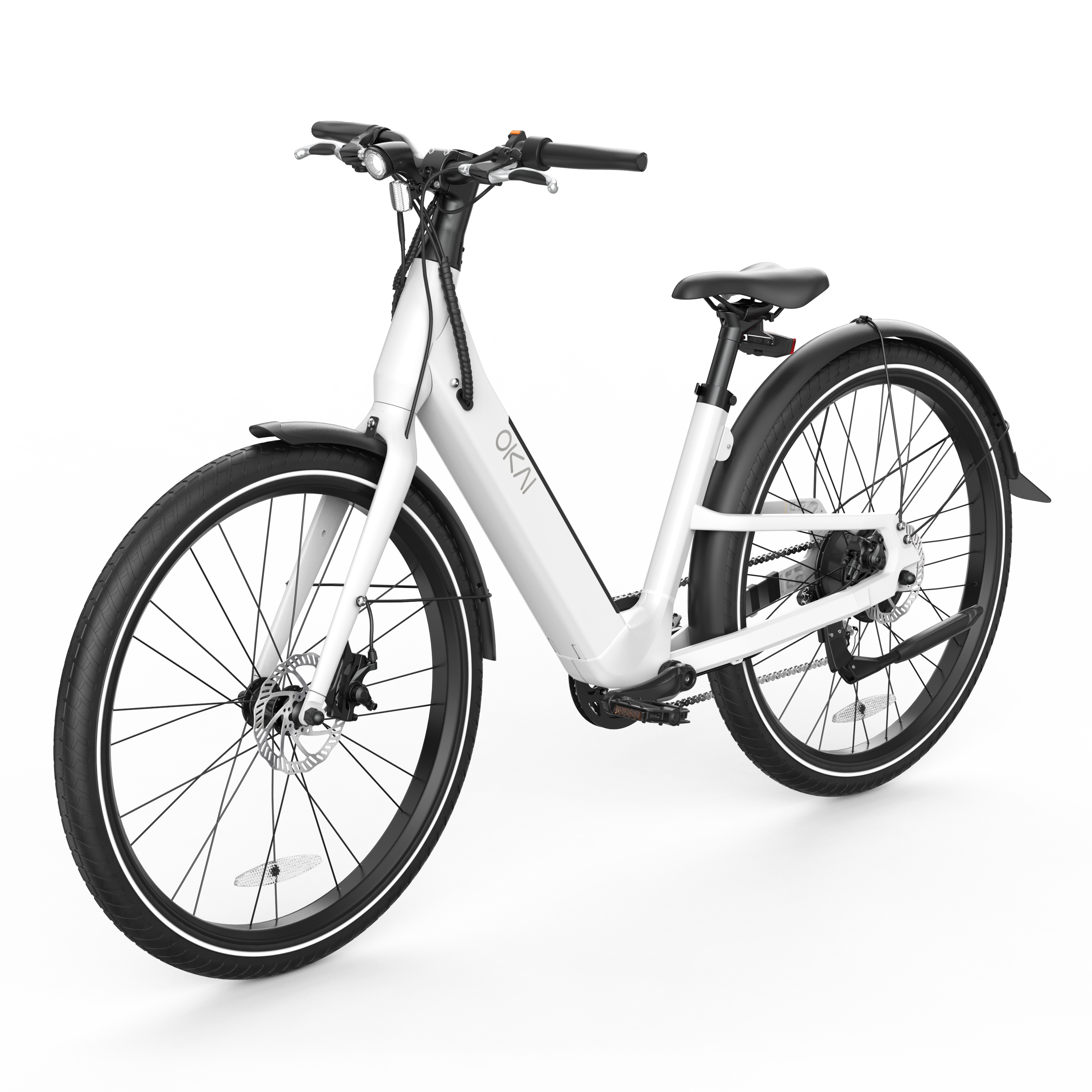 EB40 Stride Electric Bike w/ 40 Miles Max Operating Range and 25 mph Max Speed - White--1