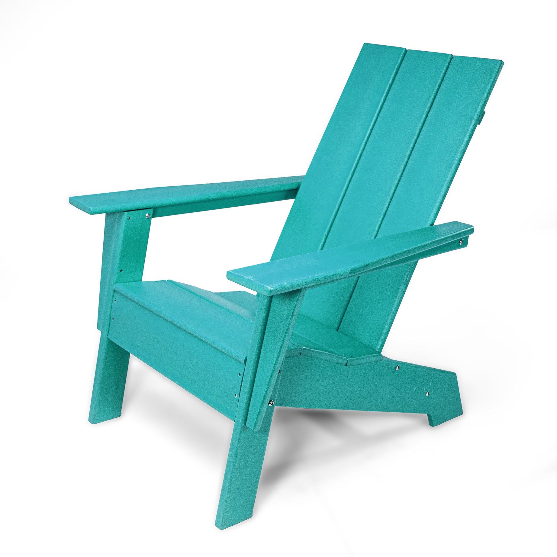 HDPE Modern Adirondack Chair, Ultra Durable Weather Resistant Design, 350 lb Capacity, Aqua Blue--1