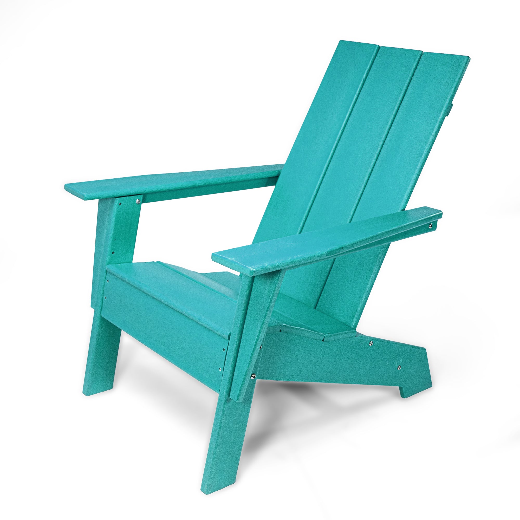 HDPE Modern Adirondack Chair, Ultra Durable Weather Resistant Design, 350 lb Capacity, Aqua Blue--1