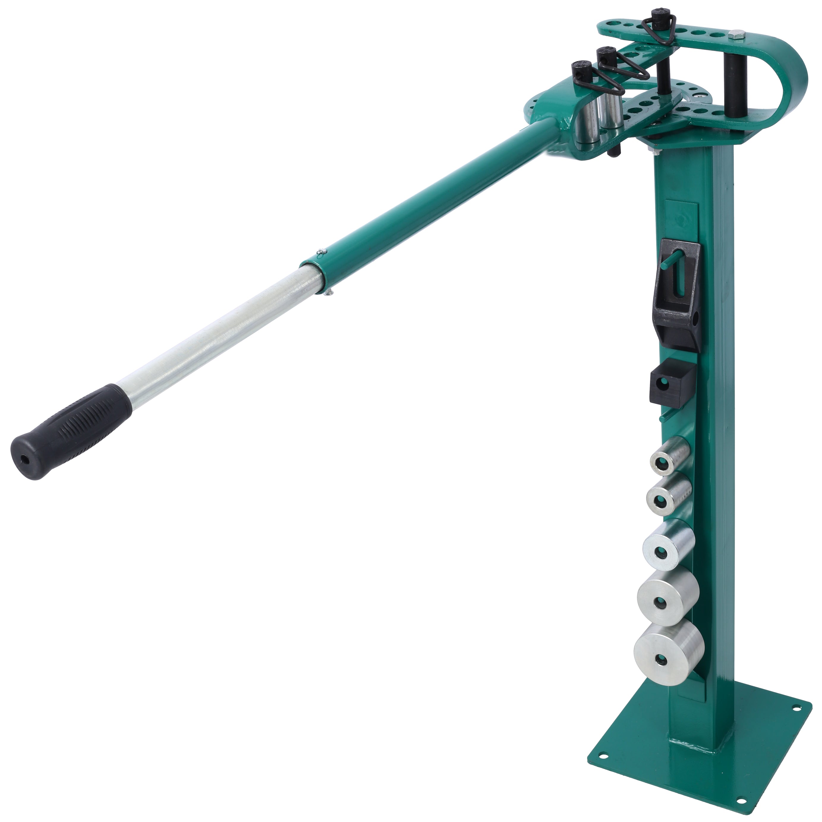 Pedestal Floor Compact Bender 7 Dies Versatile Compact Metal Tubing Bender 44' Mount Powdercoat Telescoping Handle Maximum 5/8" Thick 1-15/16" Width--1