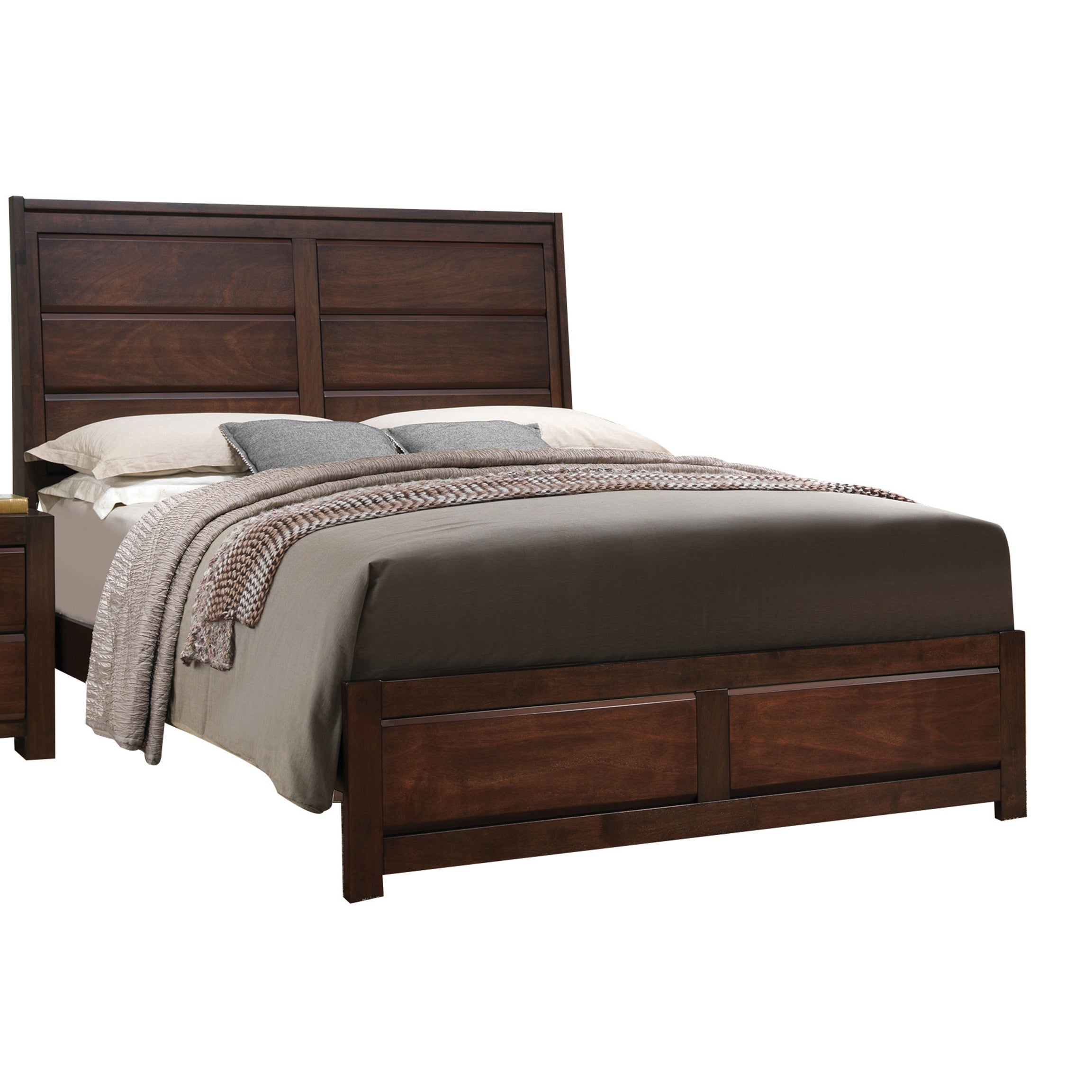 Walnut Queen Bed--1