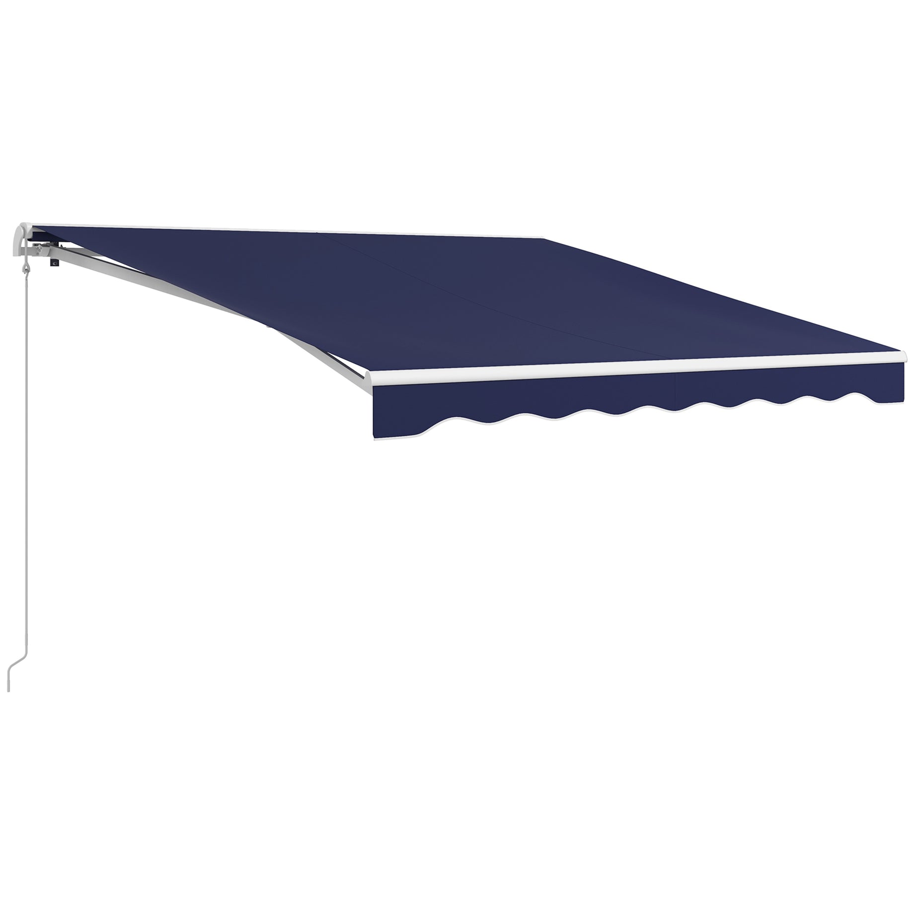 Outsunny 10' x 8' Electric Awning, Retractable Awning, UV Protection Sun Shade Shelter with Remote Controller and Manual Crank Handle for Deck, Balcony, Yard, Dark Blue--1