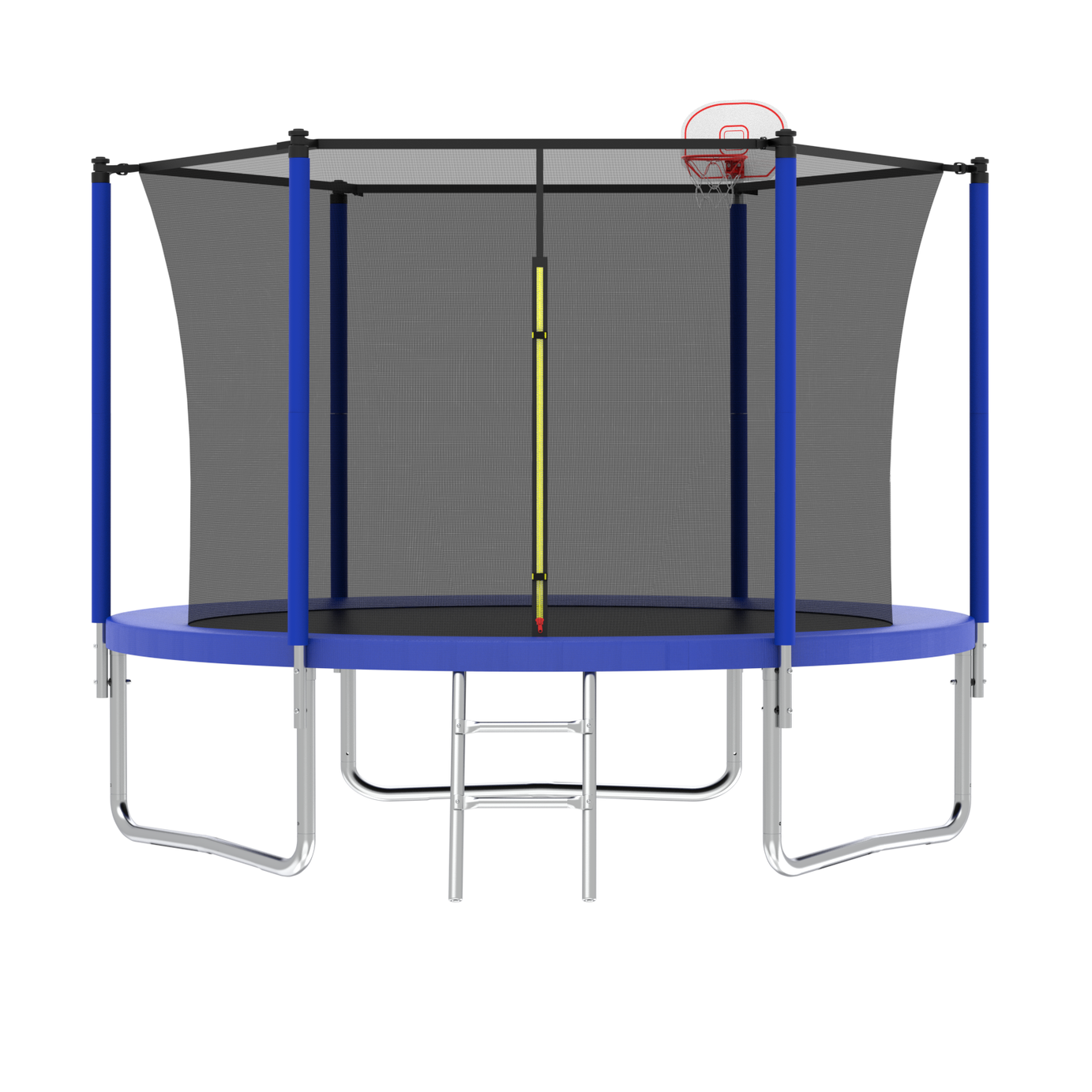 10FT Trampoline for Kids,  Basketball Hoop and Ladder, Outdoor Kids Trampoline with Safety Enclosure,Fast Assembly for Backyard Fun,ASTM Approved--1