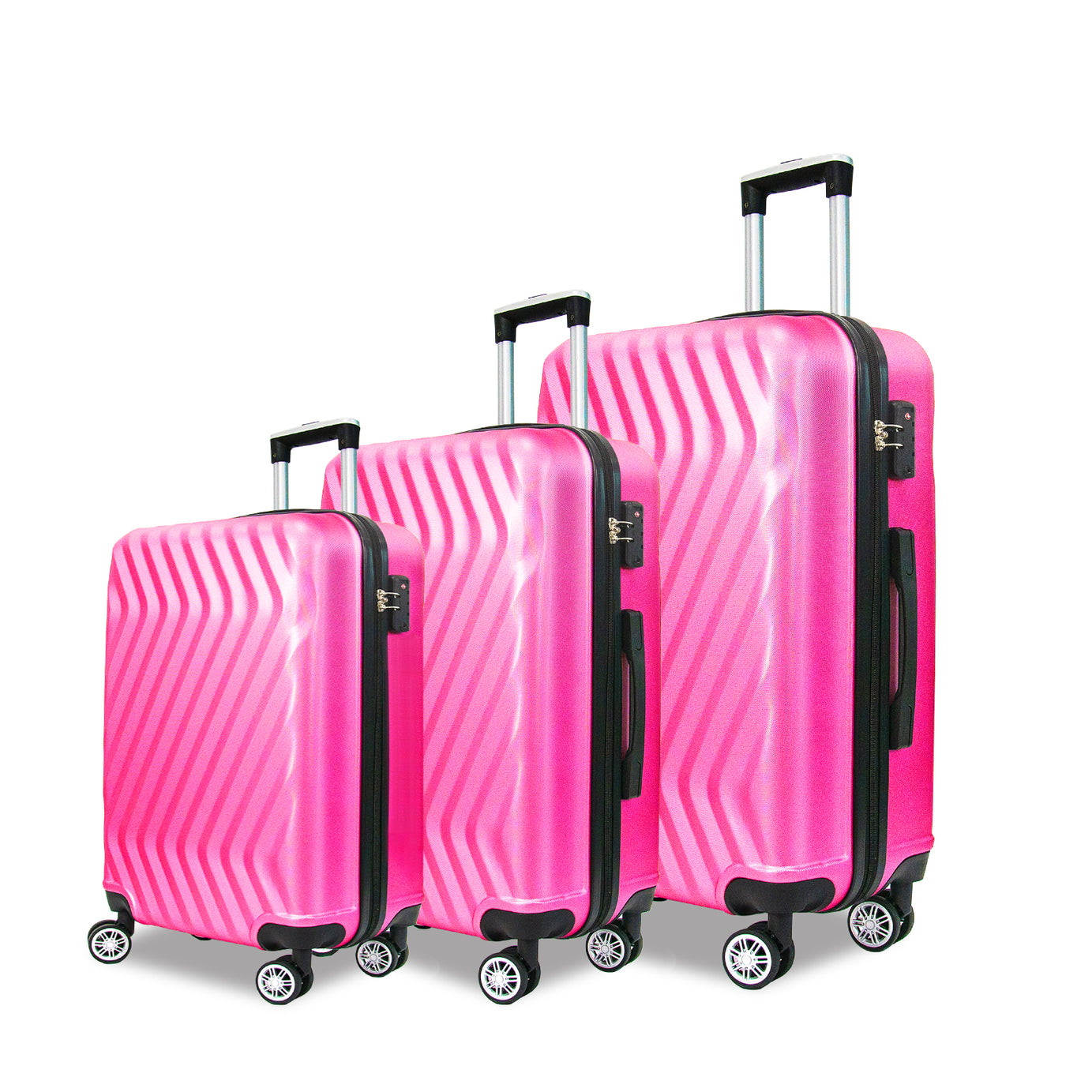 Hardside Lightweight Luggage Featuring 4-Spinning Wheel Robust ABS and Secure TSA Lock Luggage Set 3 Pieces(20/24/28 Inches) Women and Men--1