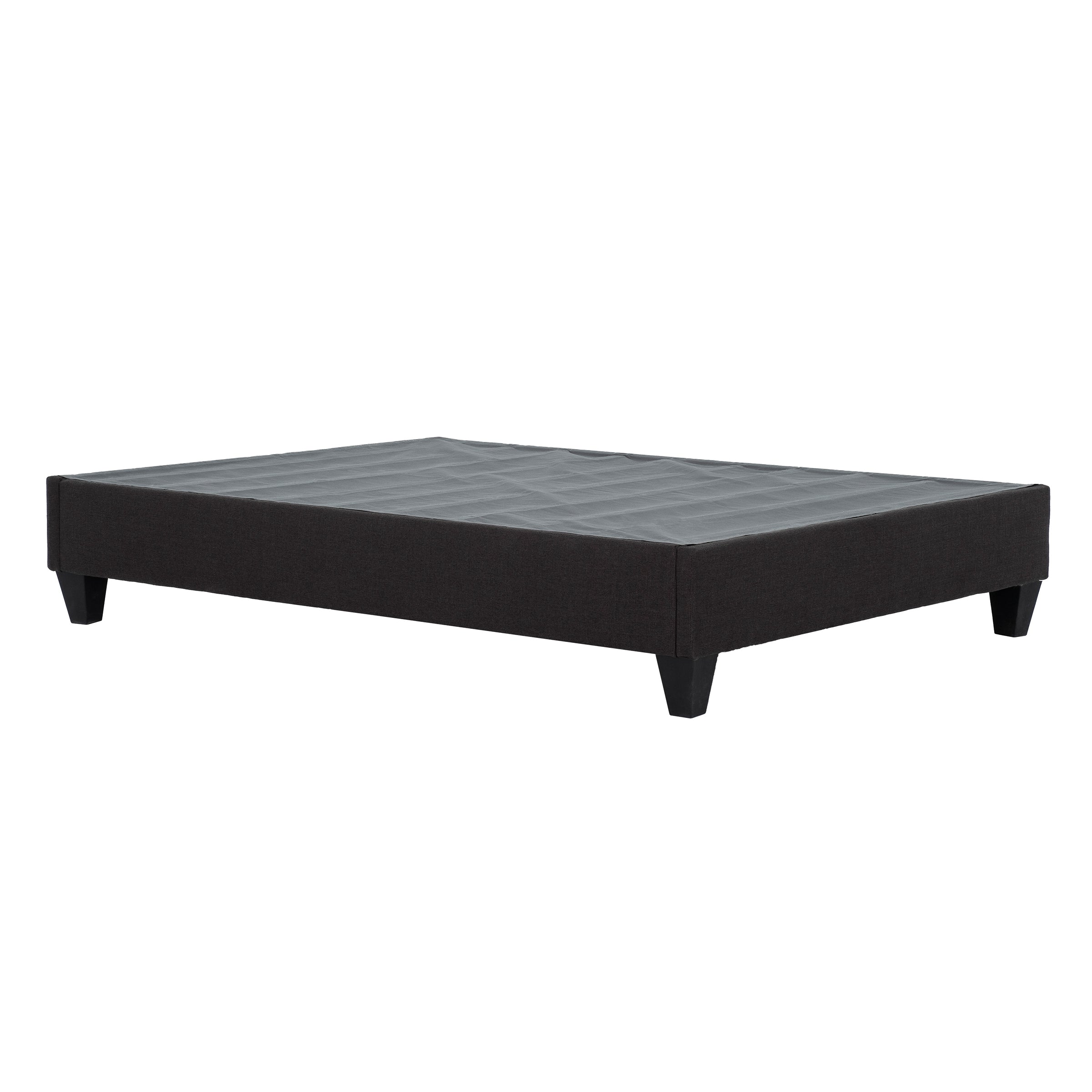 Modern Dark Grey Upholstered Platform Bed Frame, Twin--1