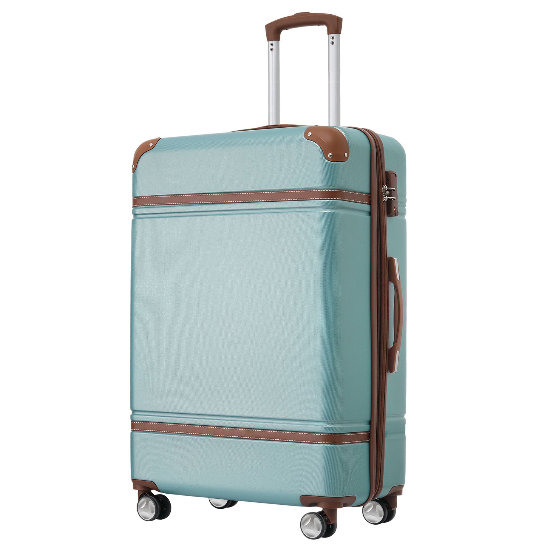 24 IN Luggage 1 Piece with TSA lock , Expandable Lightweight Suitcase Spinner Wheels, Vintage Luggage,Blue Green (Change to New sku:N732P171621M)--1