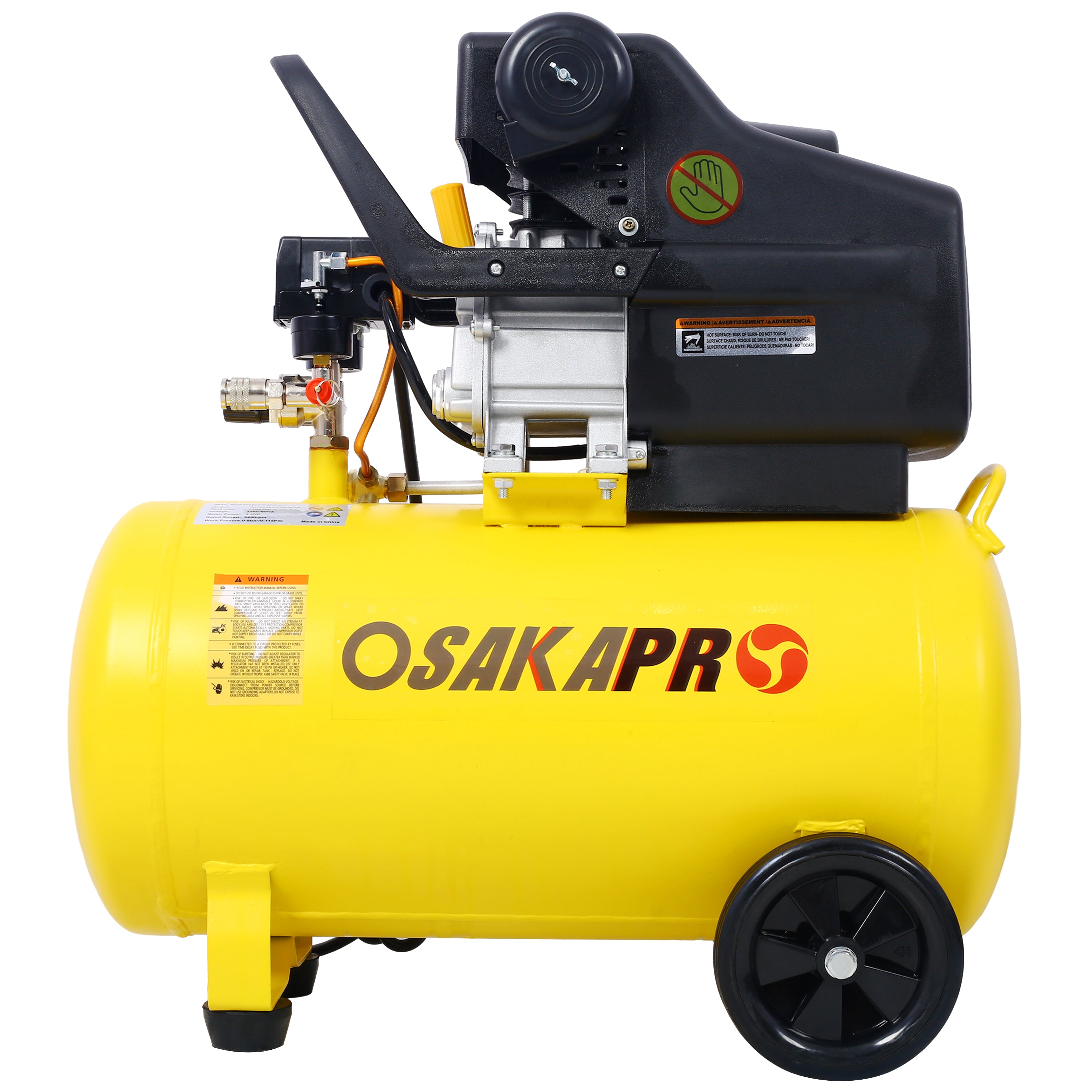 3.5HP Portable 10 Gallons Air Compressor Tank Ultra Quiet Horizontal Tank Adjustable Pressure with Built-in Wheel--1