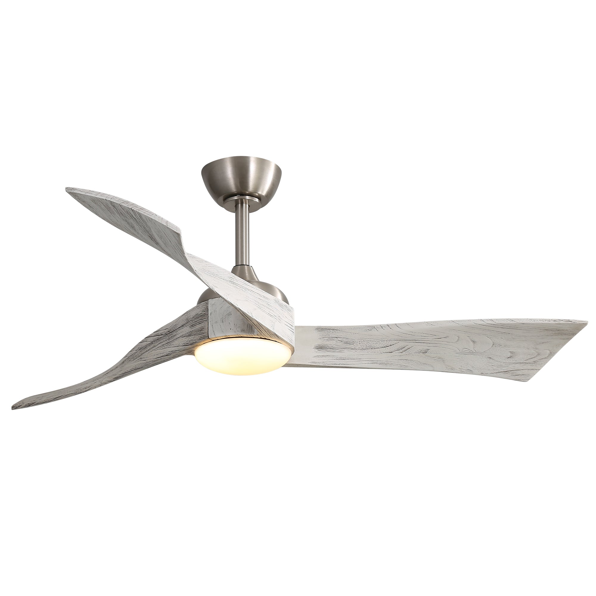 52 Inch Brushed Nickel Ceiling Fan Light With 6 Speed Remote Energy-saving DC Motor--1