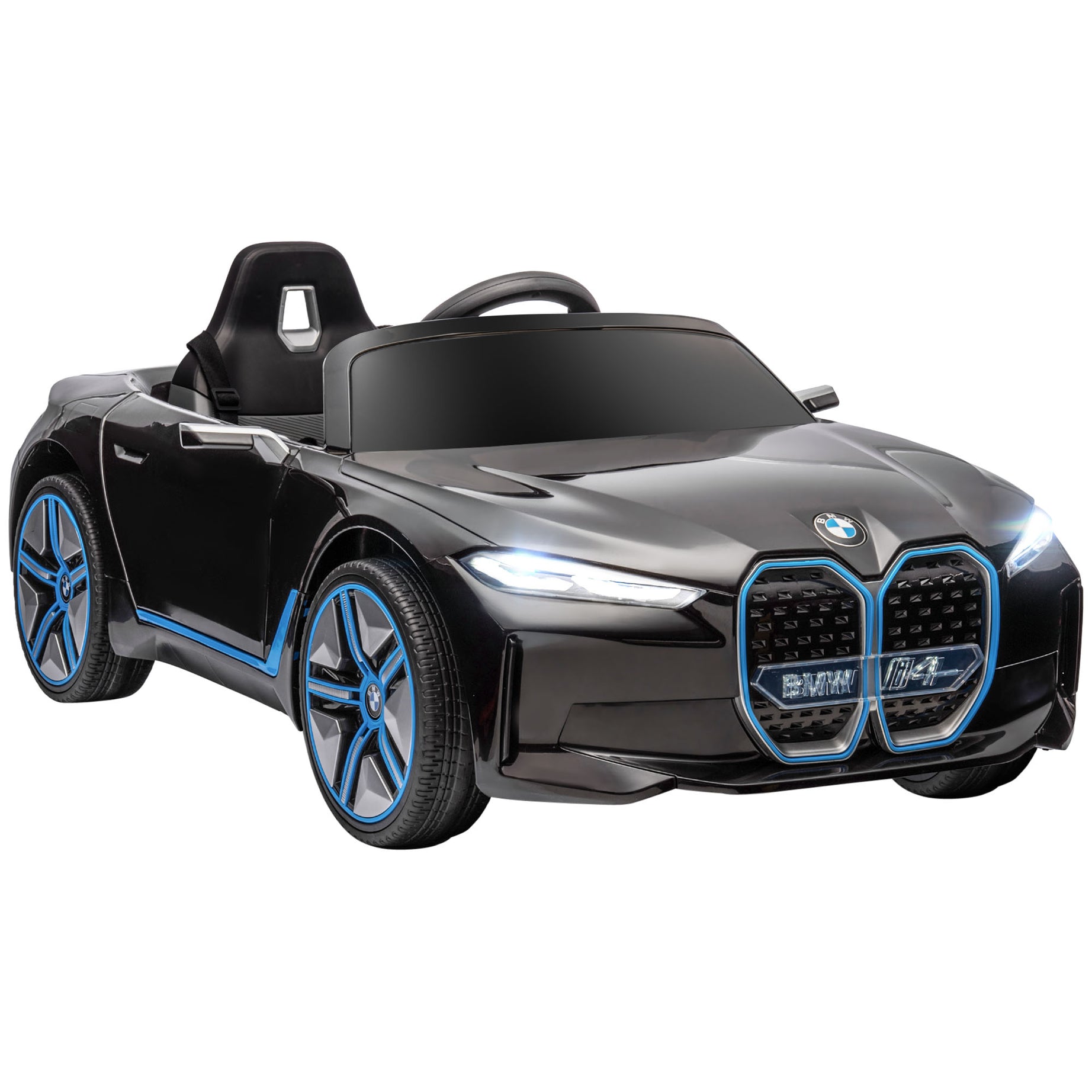 Aosom Electric Car for Kids, 12V Licensed BMW Ride on Car with 2.4G Remote Control, Suspension System, Horn Honking, Music, Lights for Boys and Girls, Black--1