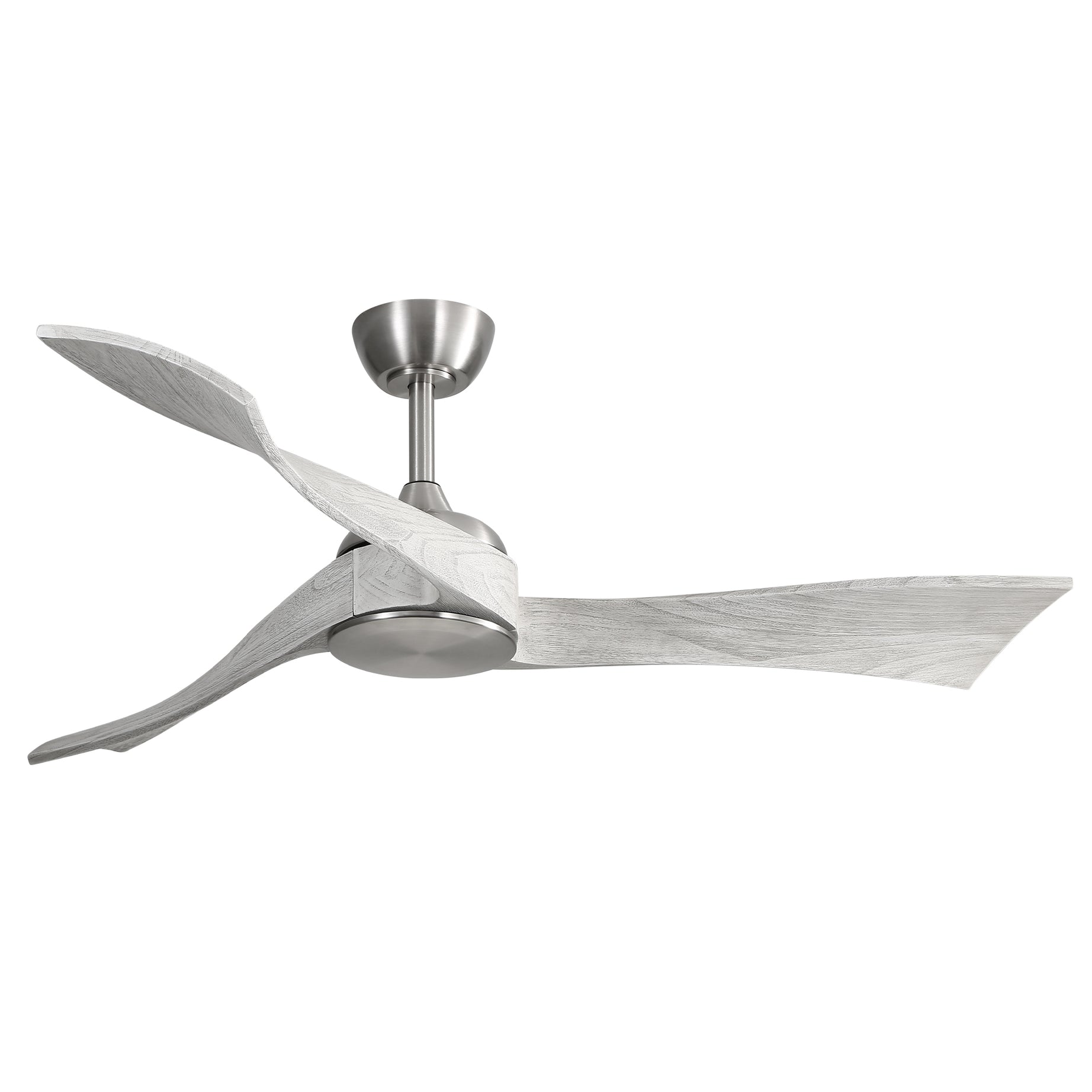 52 Inch Ceiling Fan Without Light 6 Wind Speed Timing Function 3 Solid Wood Blade Reversible DC Motor--1