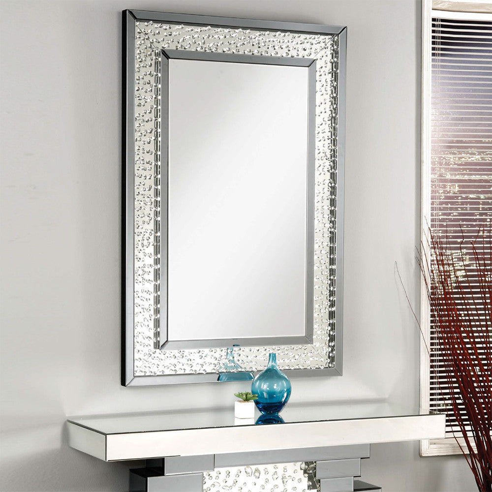 ACME Nysa Wall Decor in Mirrored & Faux Crystals 97387--1