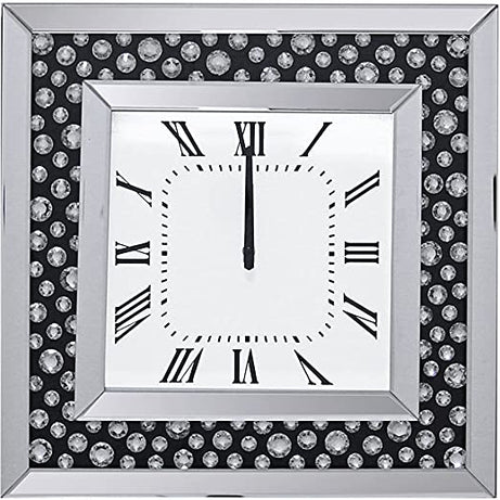 ACME Marku Wall Clock in Mirrored & Faux GemStones 97402--1