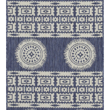 Sunshine GC_HAR2022 Blue 2 ft. 7 in. x 7 ft. 3 in. Indoor/Outdoor Area Rug--1